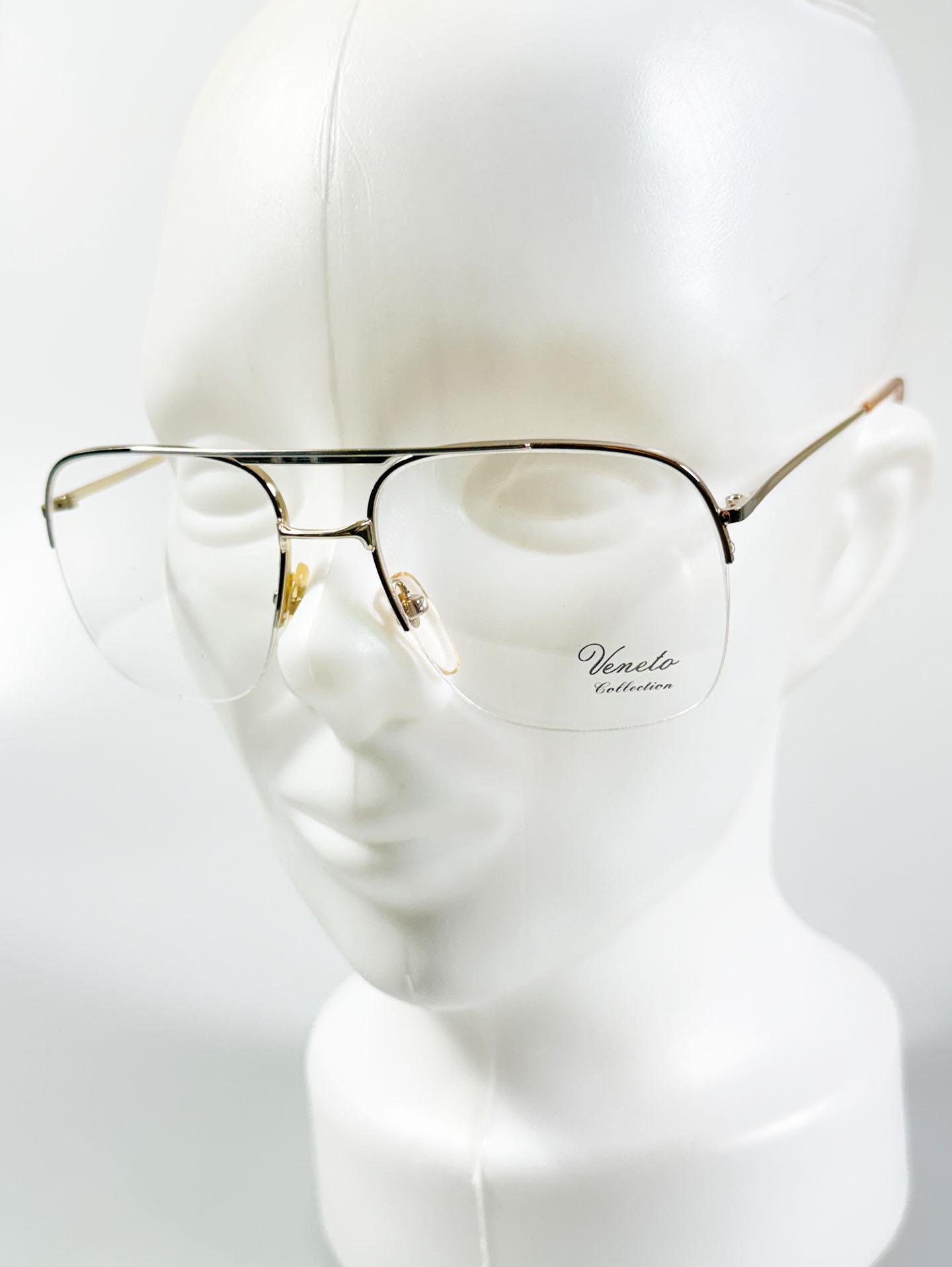 90's Veneto Collection Gold Aviator Metal Frame Glasses