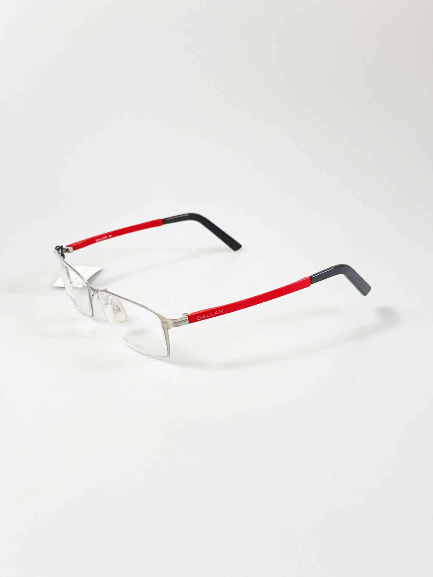 GALLAN Silver Slim Square Metal Frame Glasses