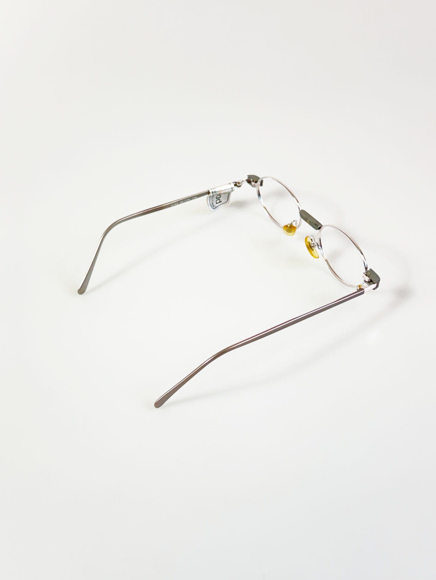 90’s LEAD Slim Oval Block Details Metal Glasses