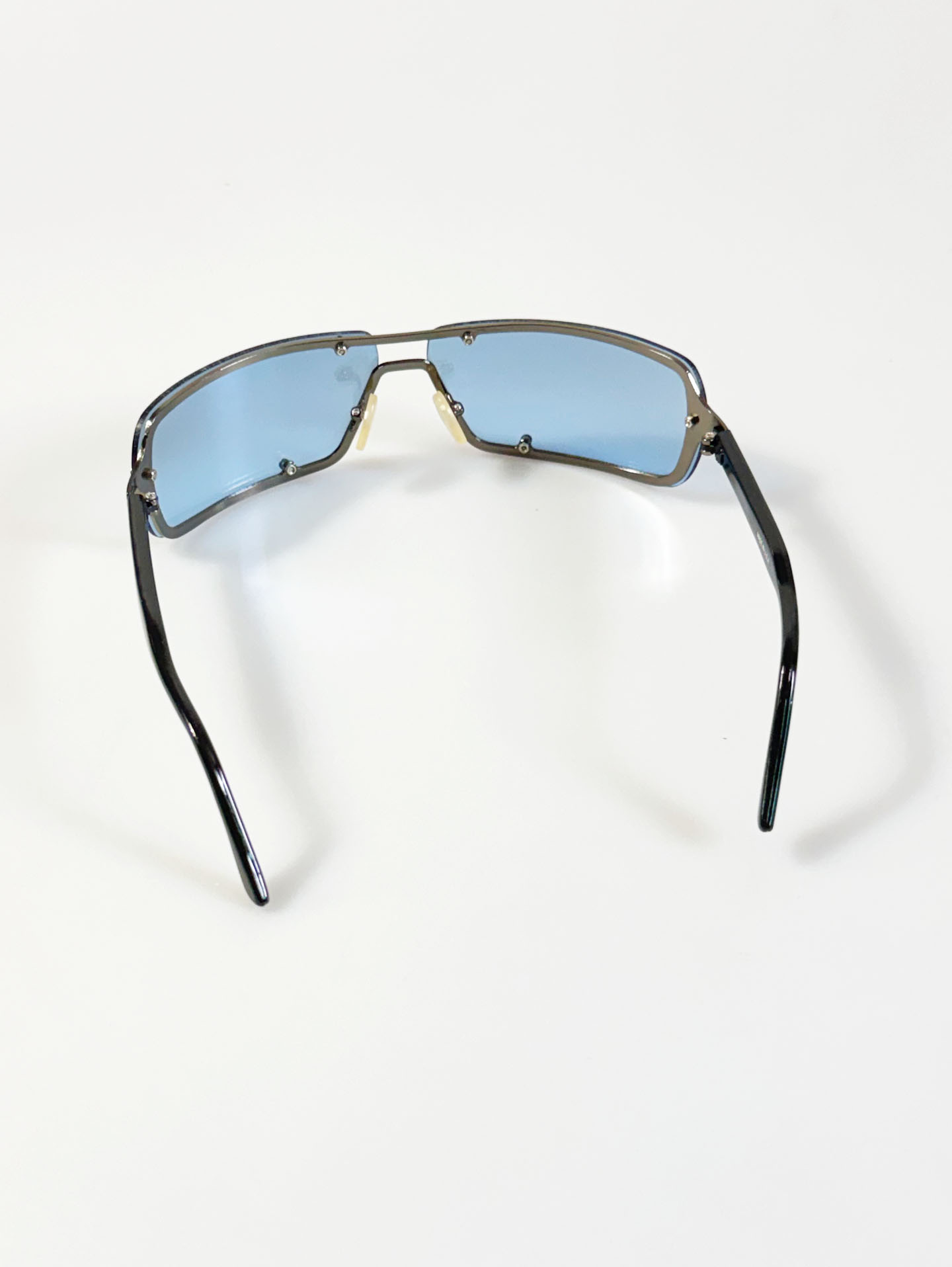 Rimless Shield Square Metal Tint Sunglasses