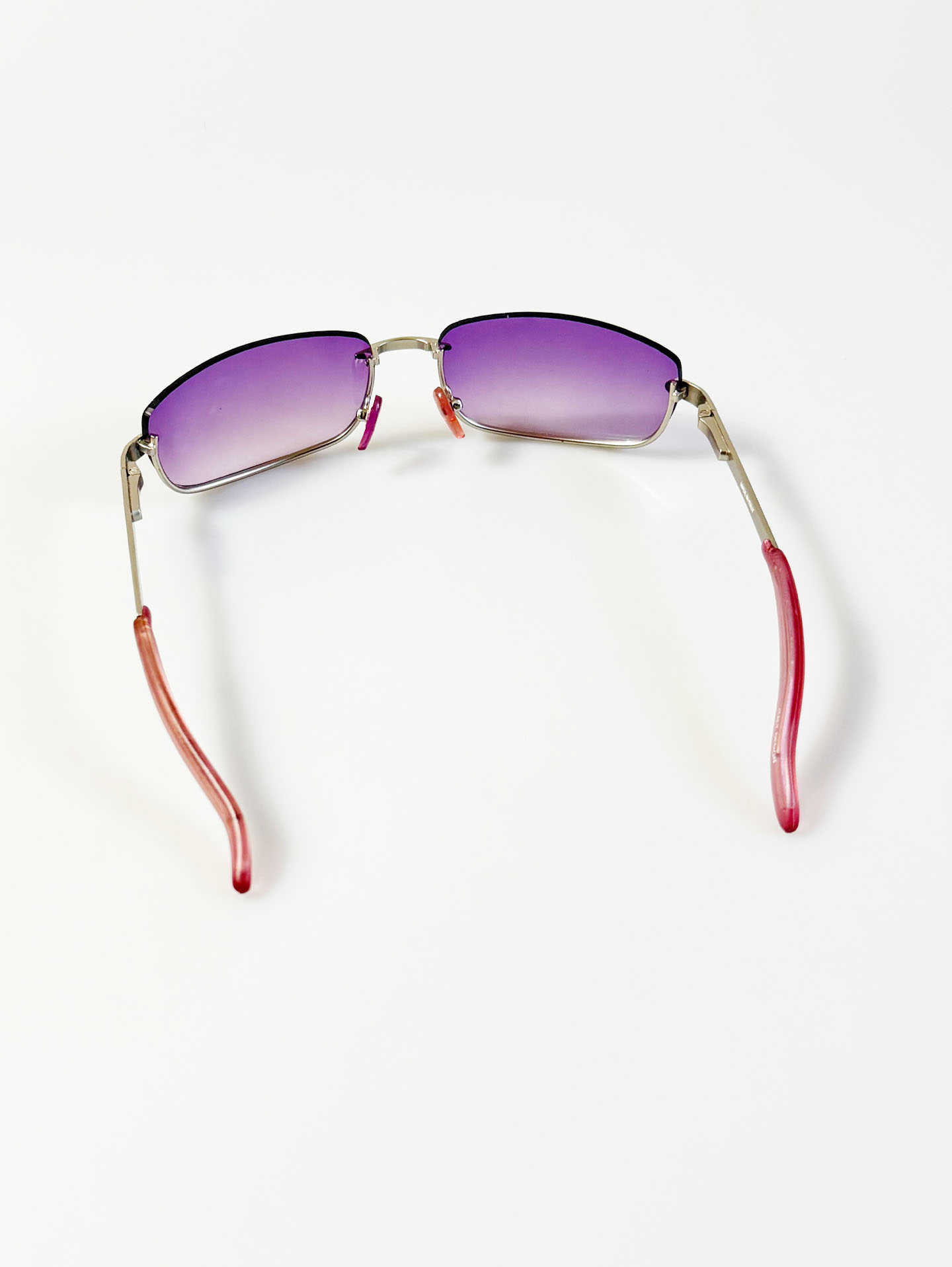 Silver Rimless Square Metal Tint Sunglasses