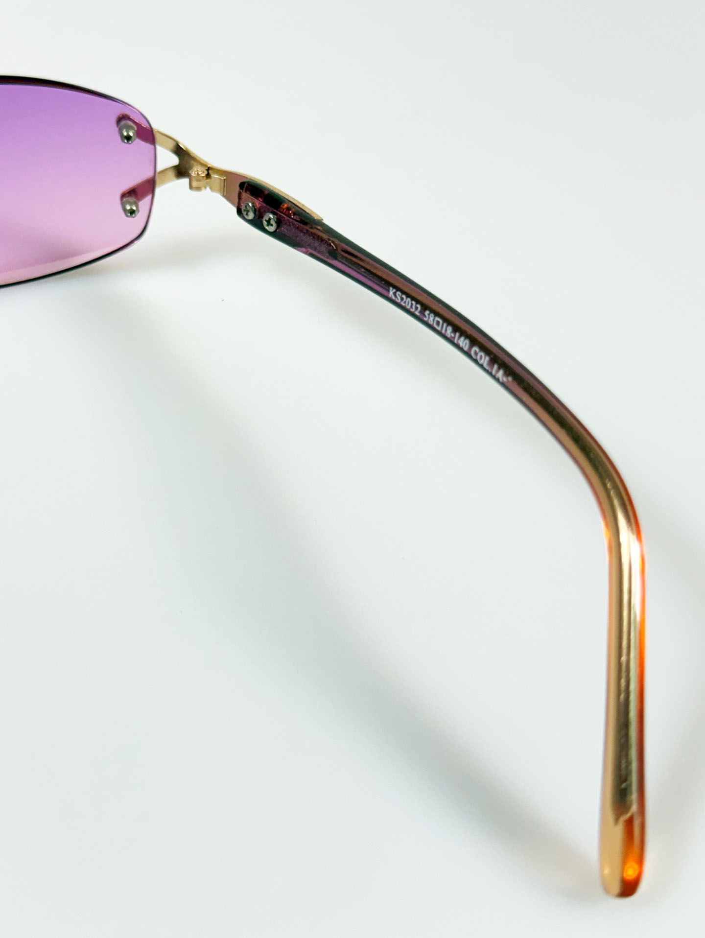 90's CROCOKIDS Purple Rimless Square Metal Tint Sunglasses