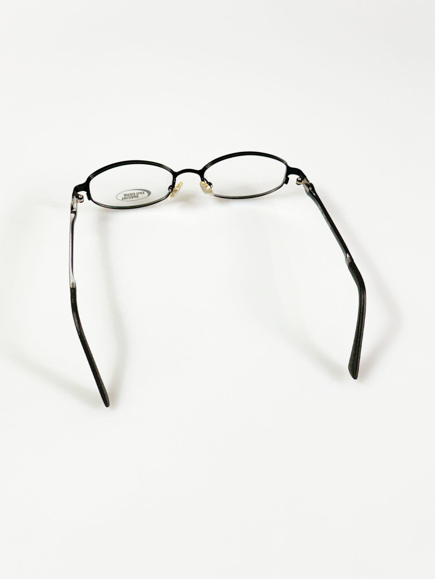 EPILOGUE Black Slim Oval Metal Glasses