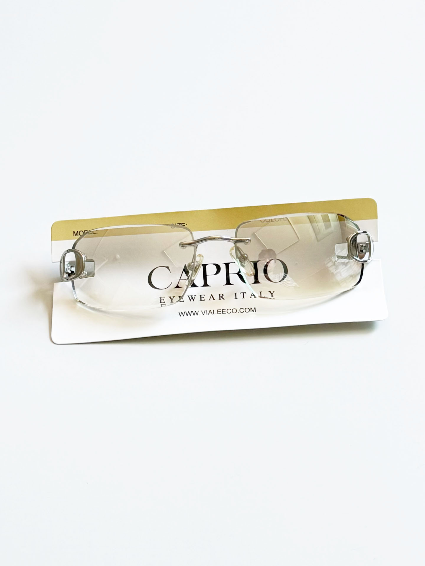 CAPRIO Rimless Square Metal Tinted Sunglasses