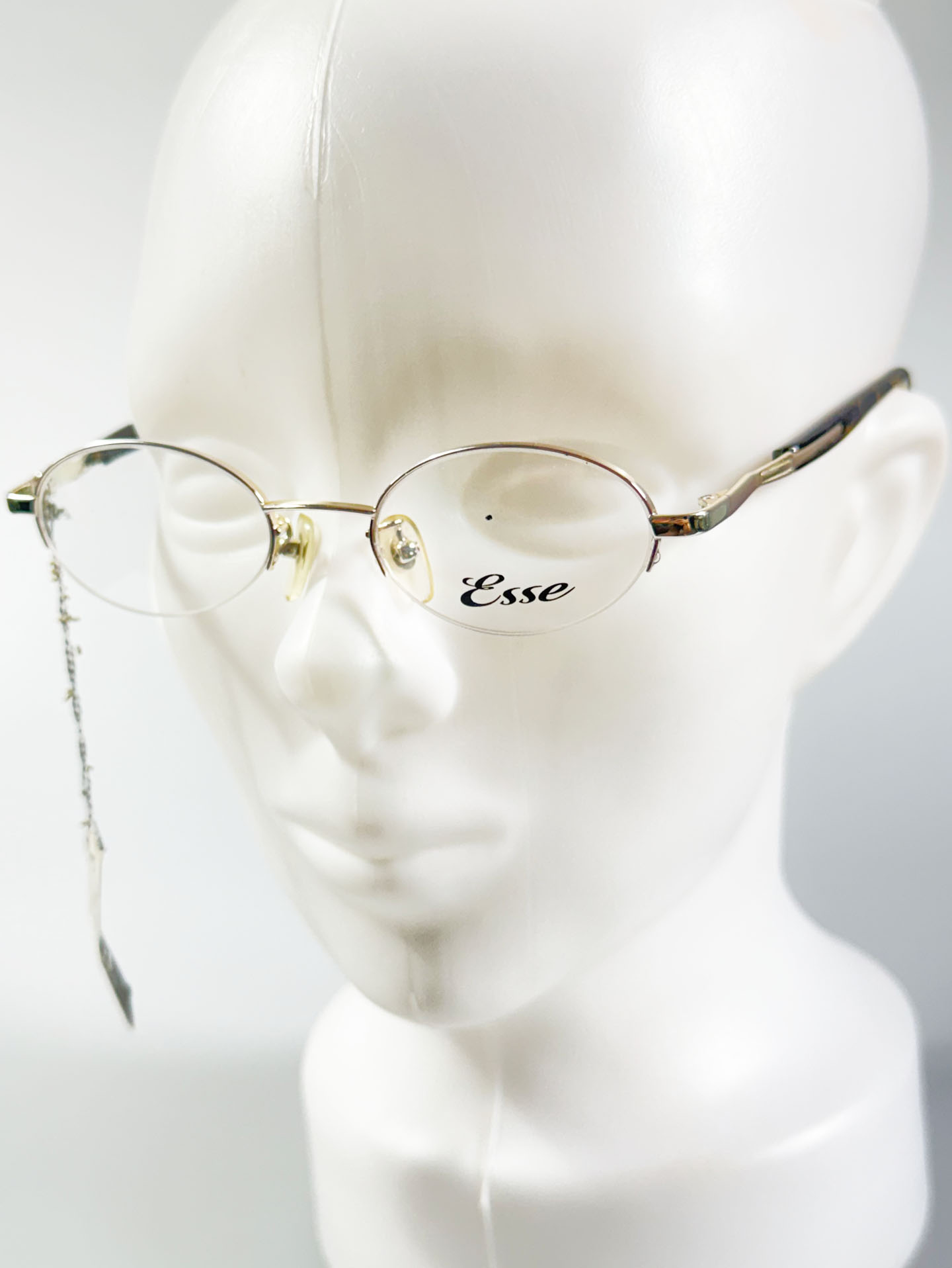 ESSE Silver Metal Semi-Rimless Oval Frame Glasses