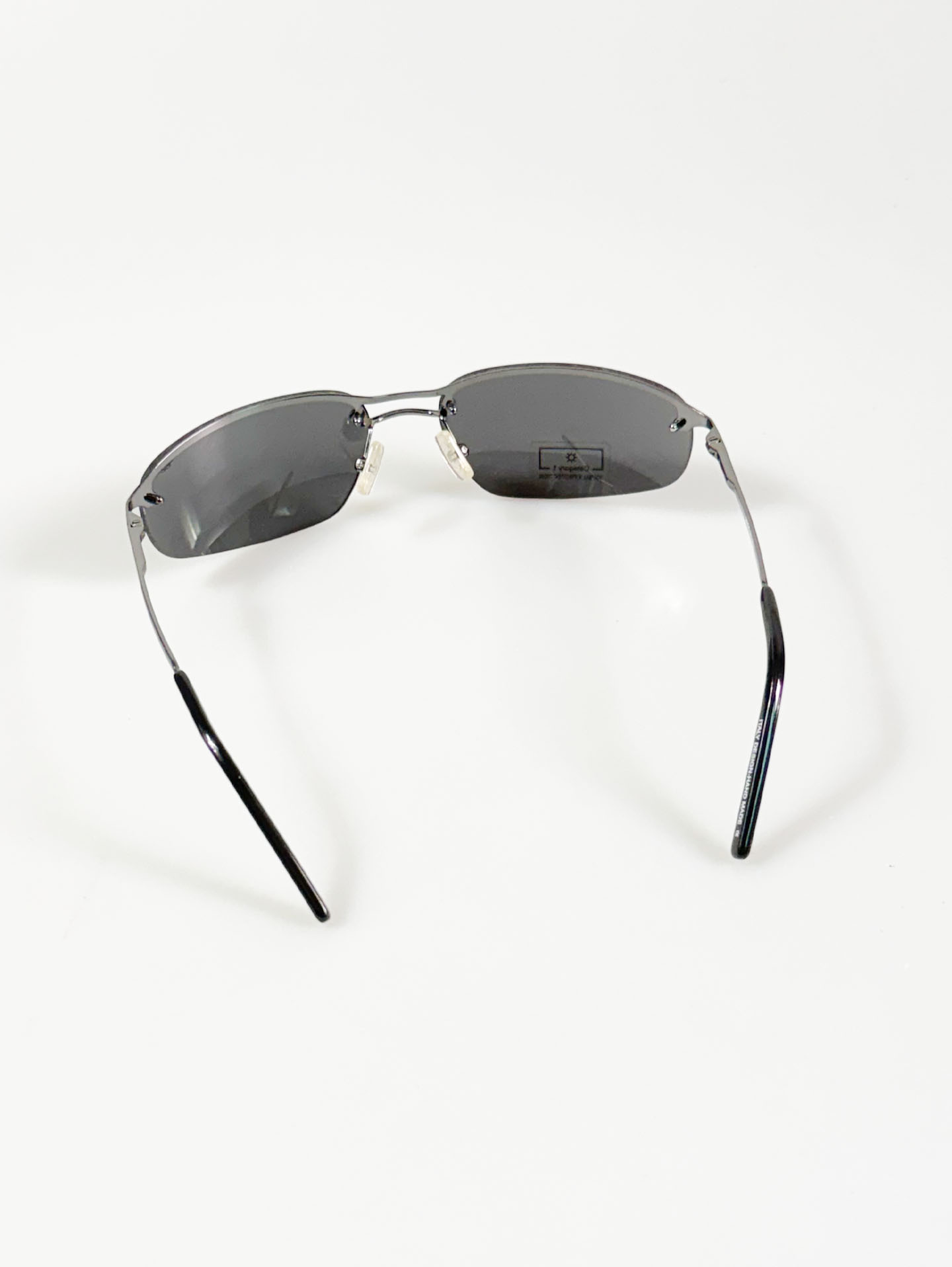 NUDOS Two-Bridge Rimless Wrap Metal Sunglasses