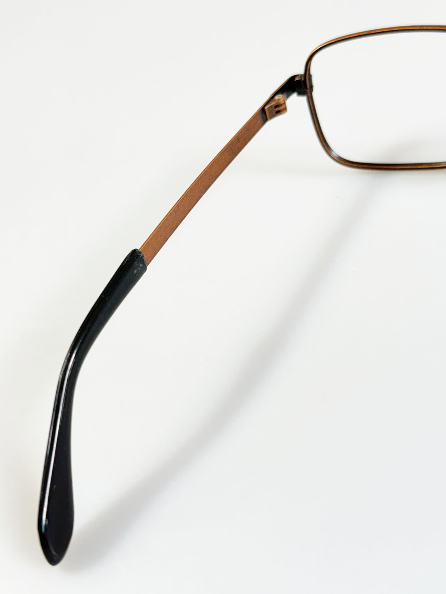 90's UNIVERSAL Antique Brown Square Aviator Metal Frame Glasses
