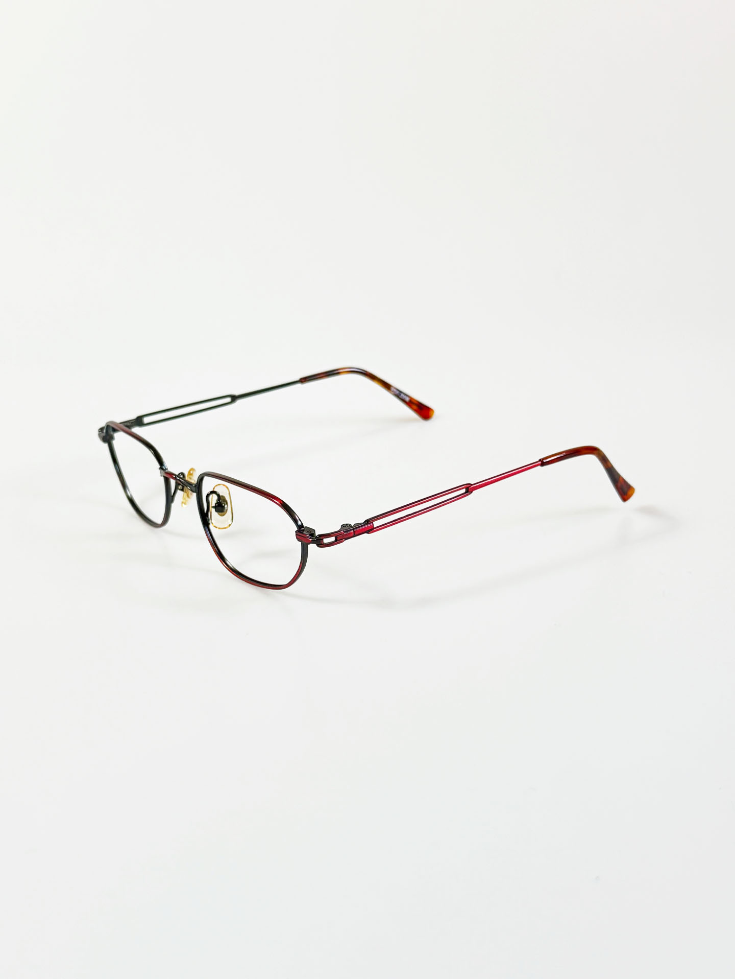 90's PLUS ZOOM Slim Square Gradation Metal Frame Glasses