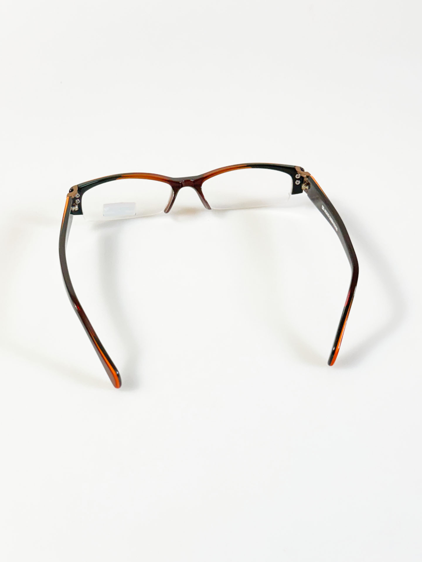 90's Michiko London Half-Rim Square Acetate Glasses