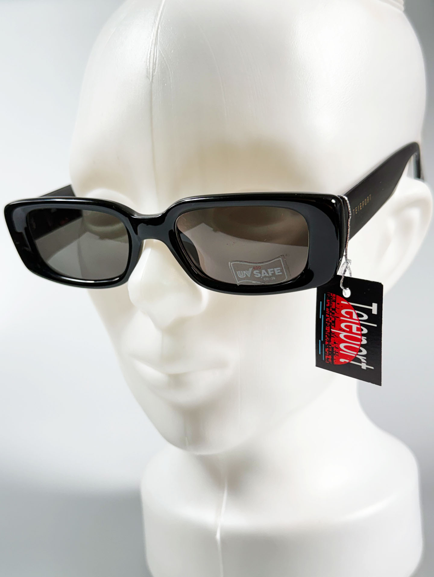 90's TELEPORT Black Bold Square Frame Sunglasses
