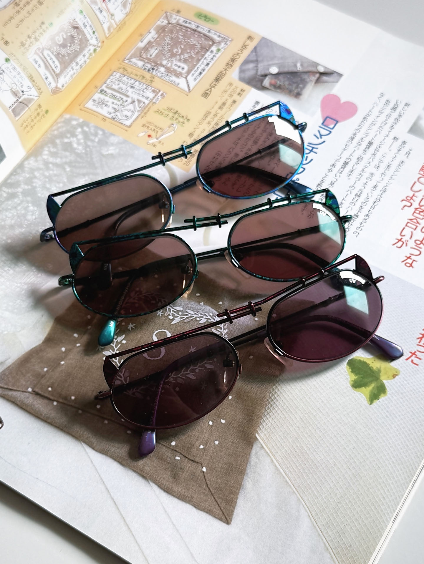 90's MICHIKO LONDON Iridescent Double Bridge Sunglasses / 3 Colors
