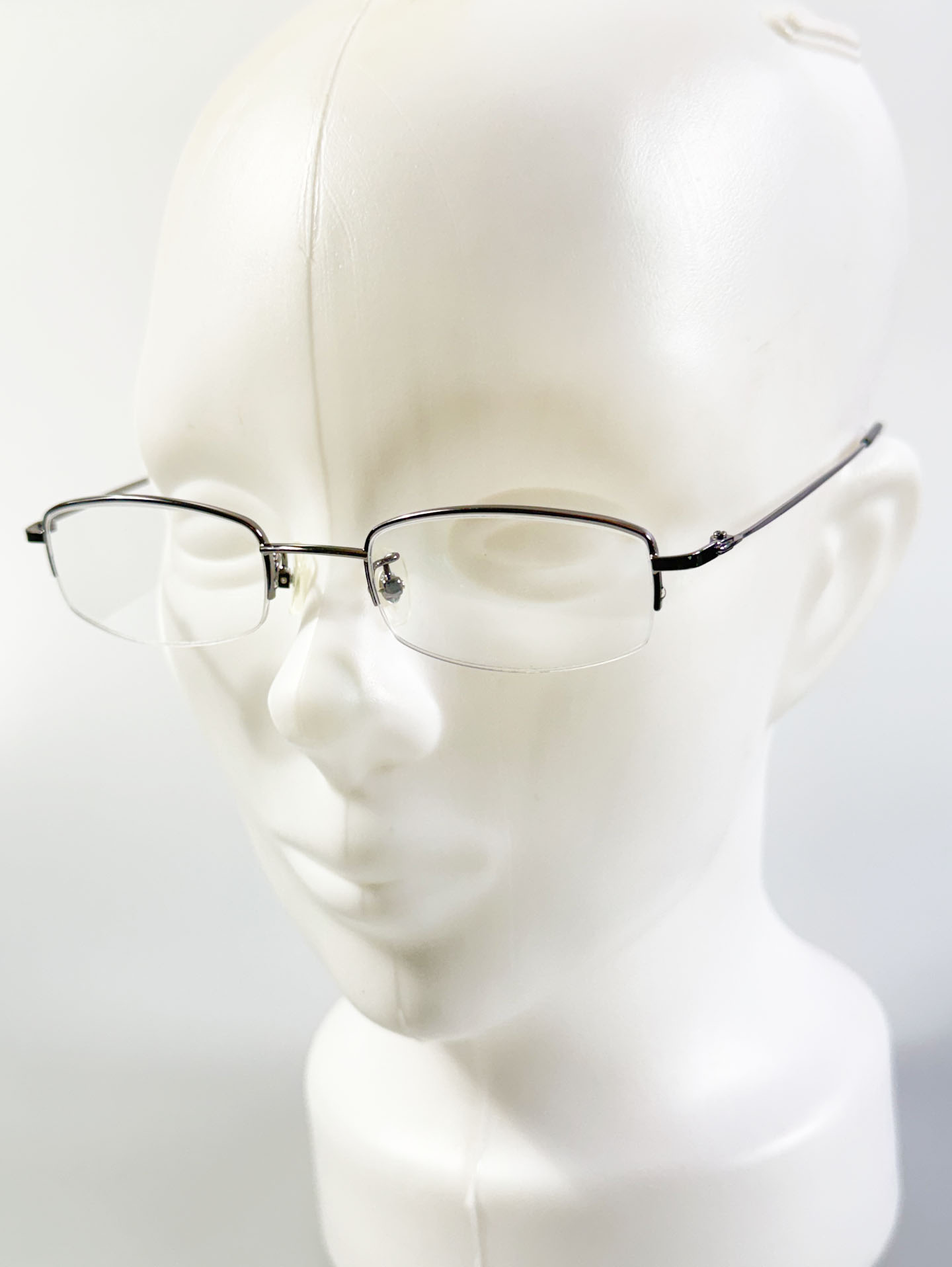 InToo Silver Half-Rim Square Metal Glasses