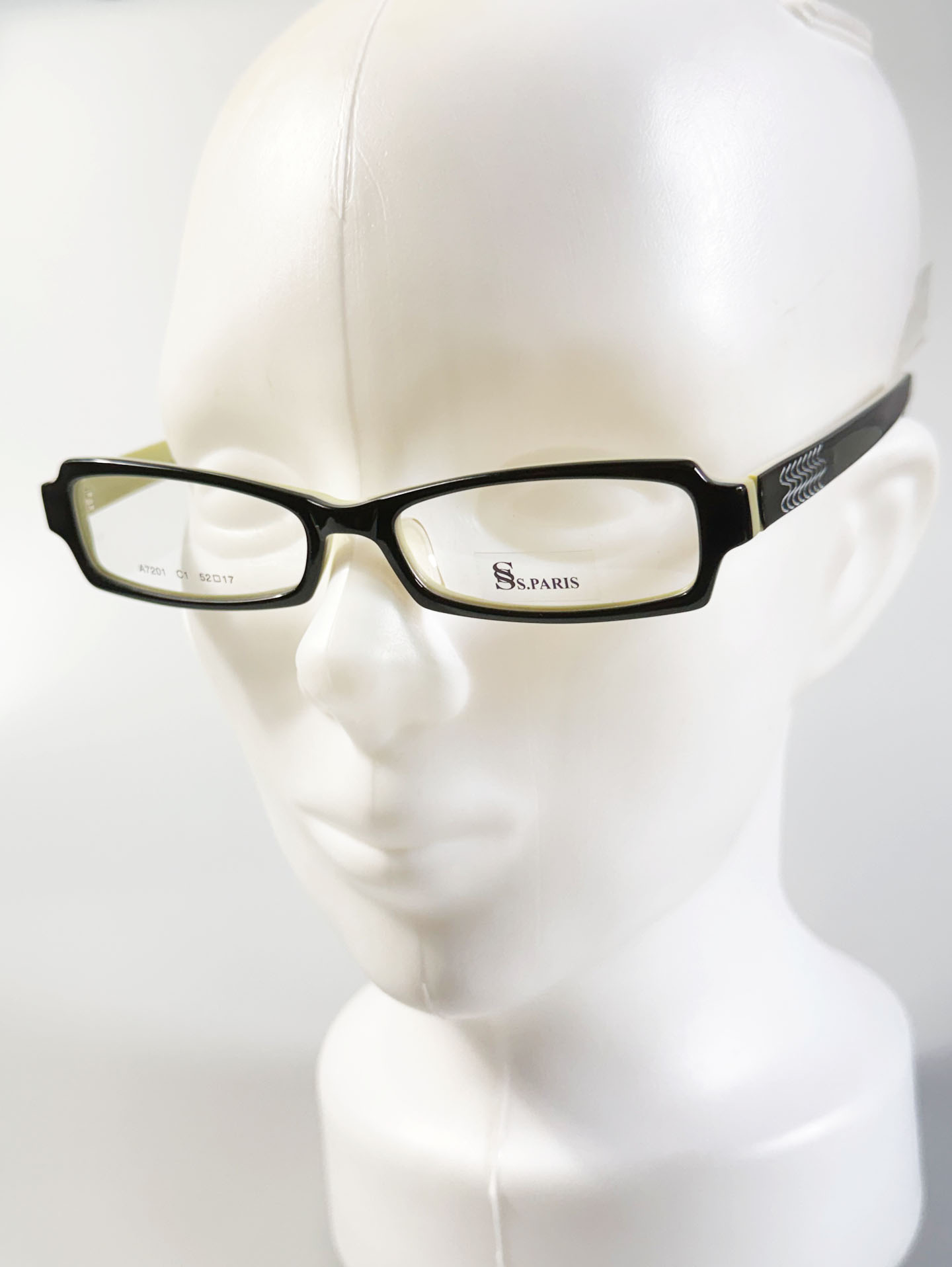 SS.PARIS Black & Olive Square Horn-Rim Glasses