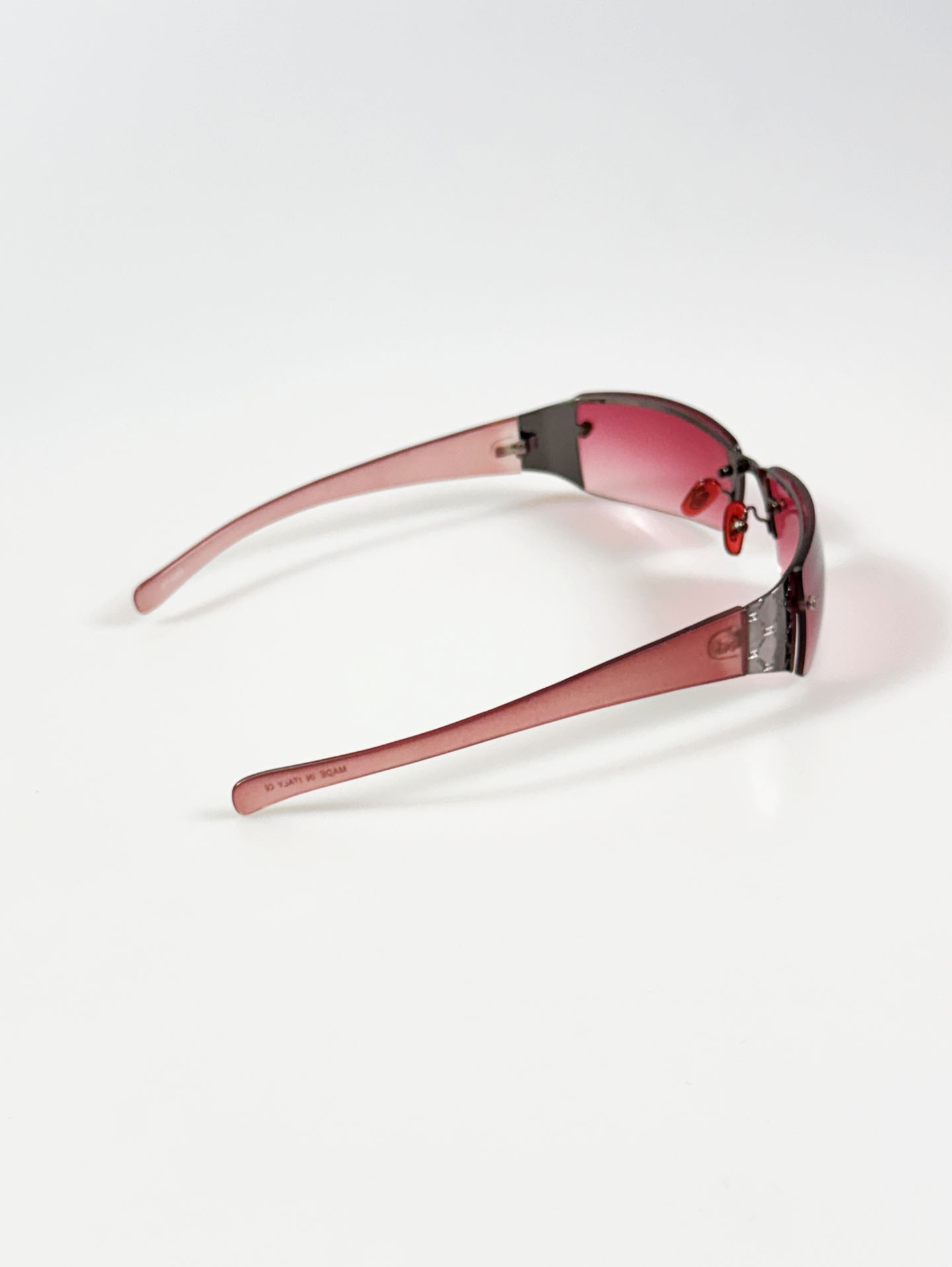Rimless Wide Square Metal Frame Tint Sunglasses