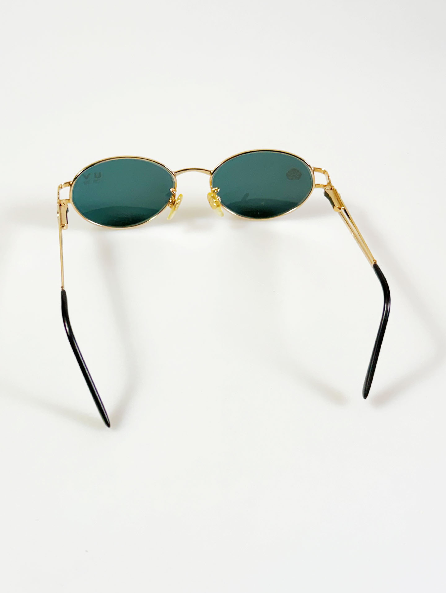 90's MATTIAS Gold Slim Oval Metal Sunglasses
