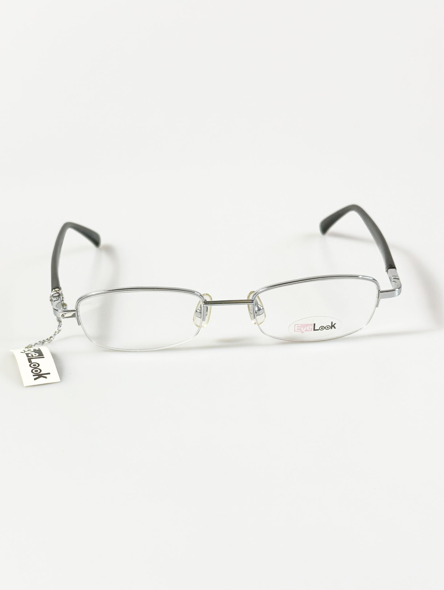 EyeLook Silver Square Half Rim Metal Glasses