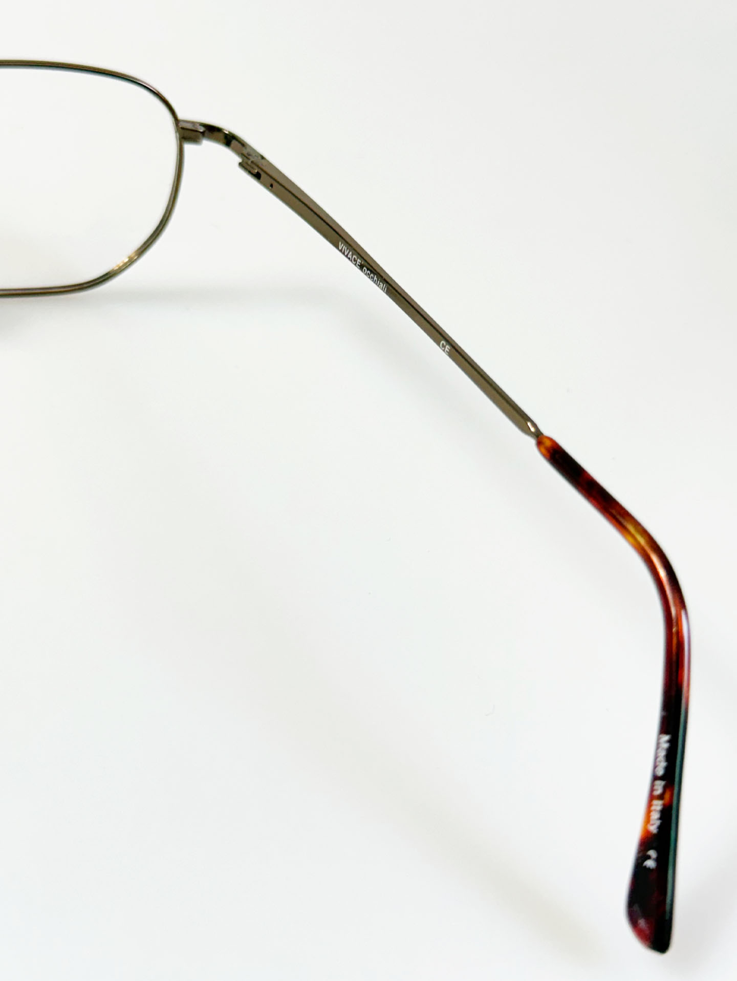 VIVACE Brown Soft Slim Square Metal Frame Glasses