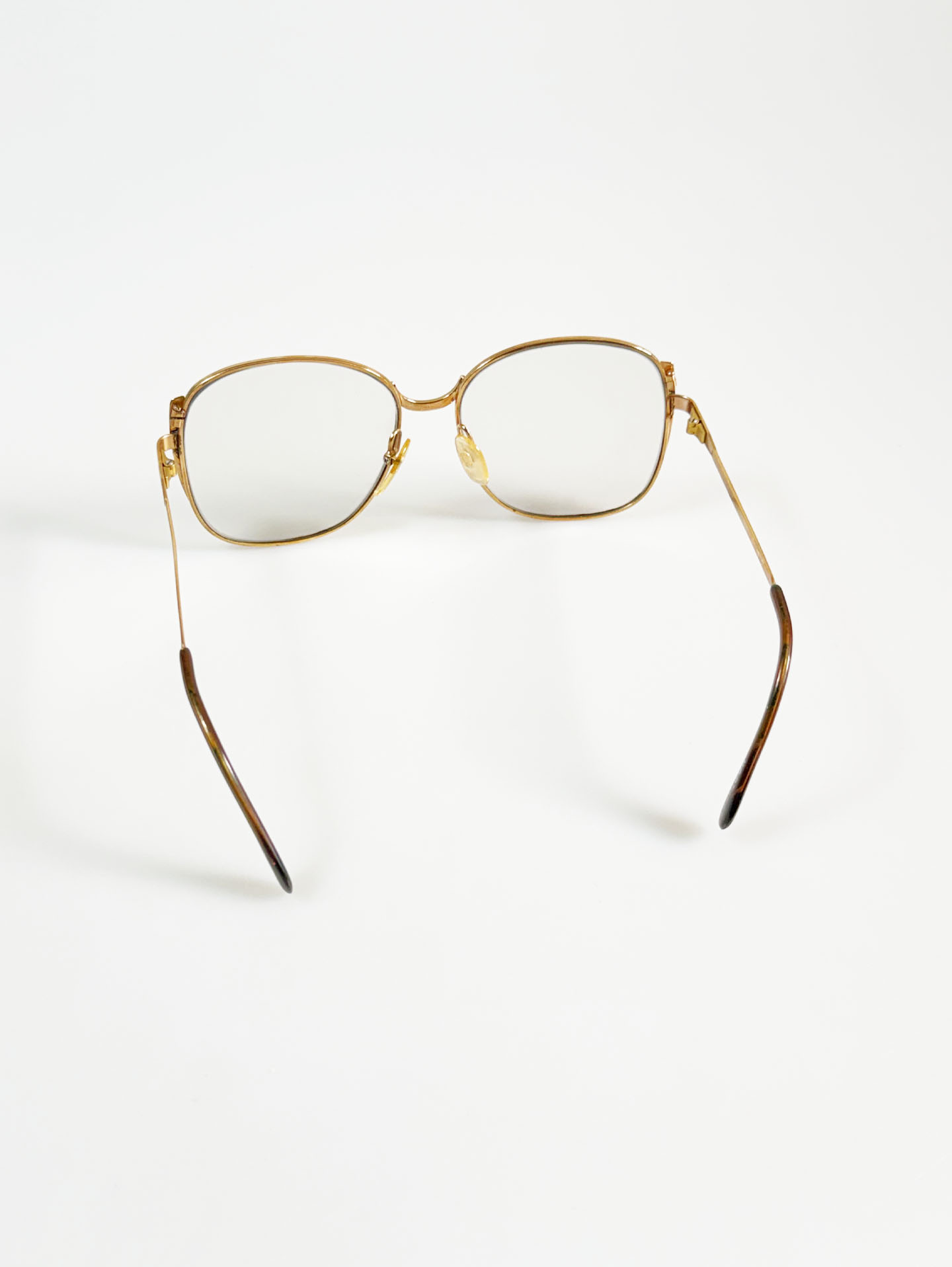 80's HOC Gold Oversized Soft Square Metal Frame Glasses