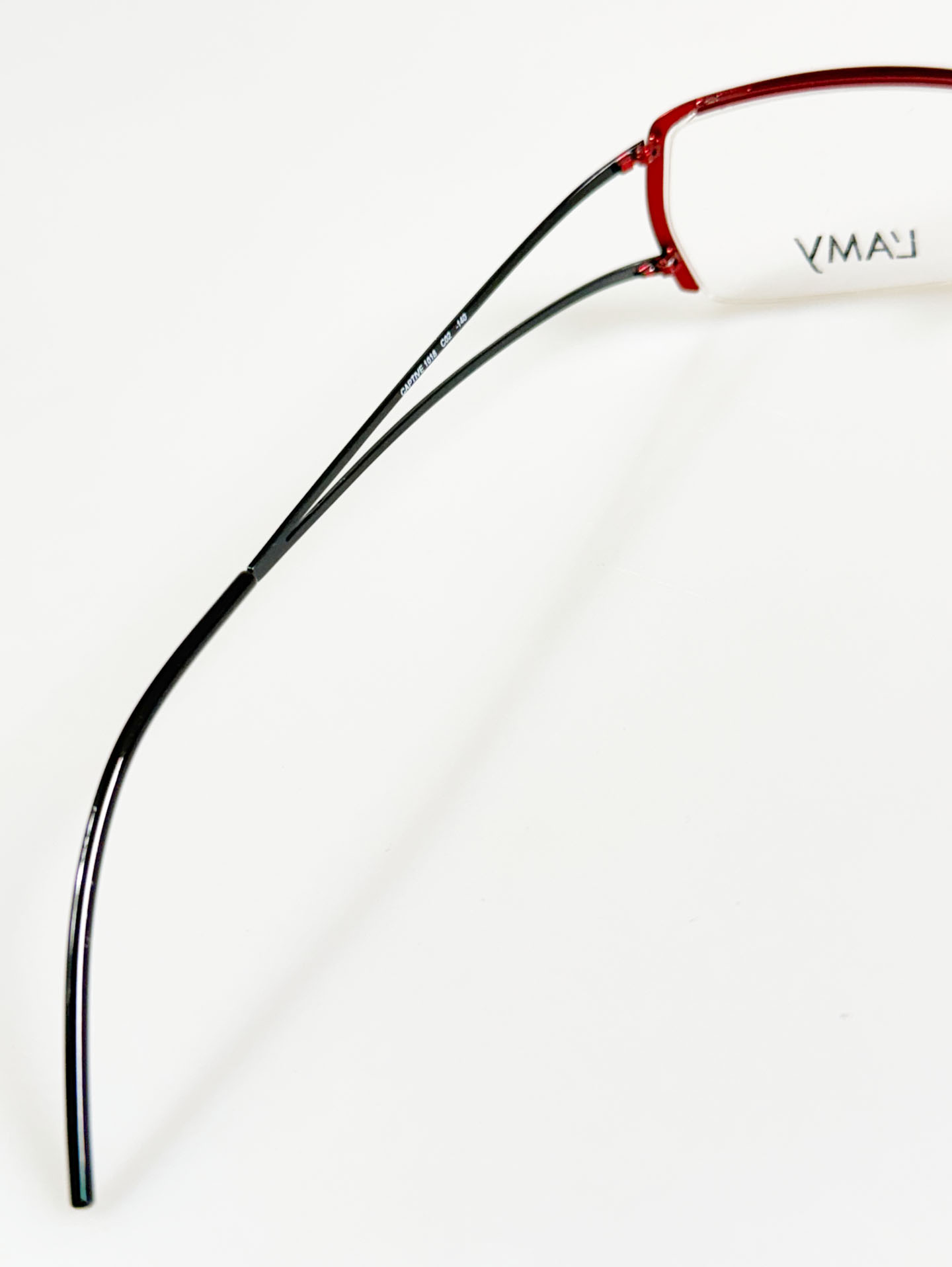 L’AMY Red Metal Semi-Rimless Square Glasses