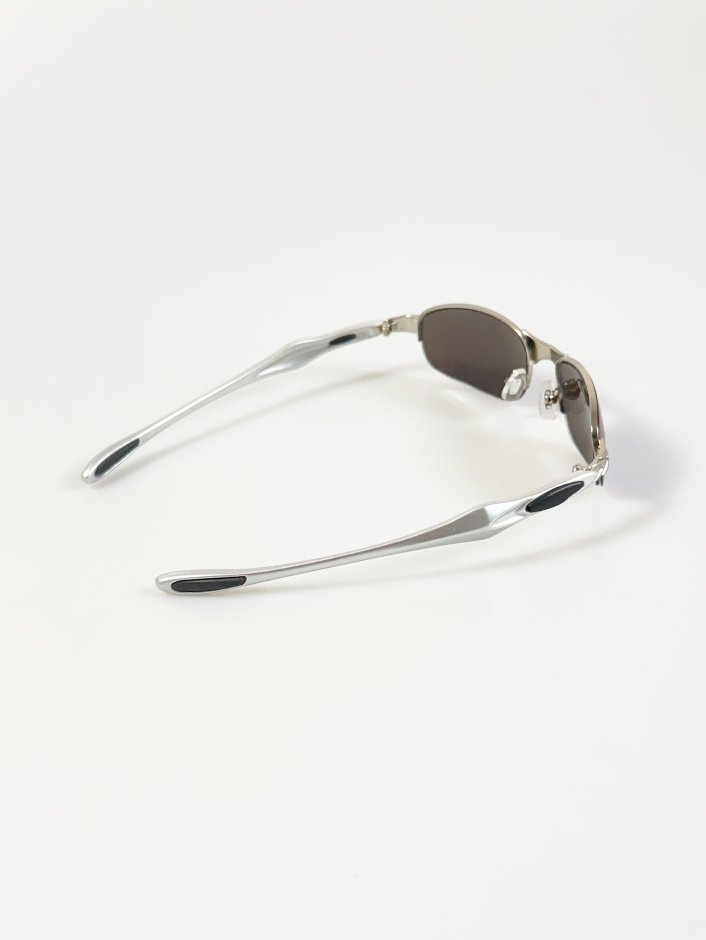 Silver Semi-Rimless Square Metal Mirrored Sunglasses