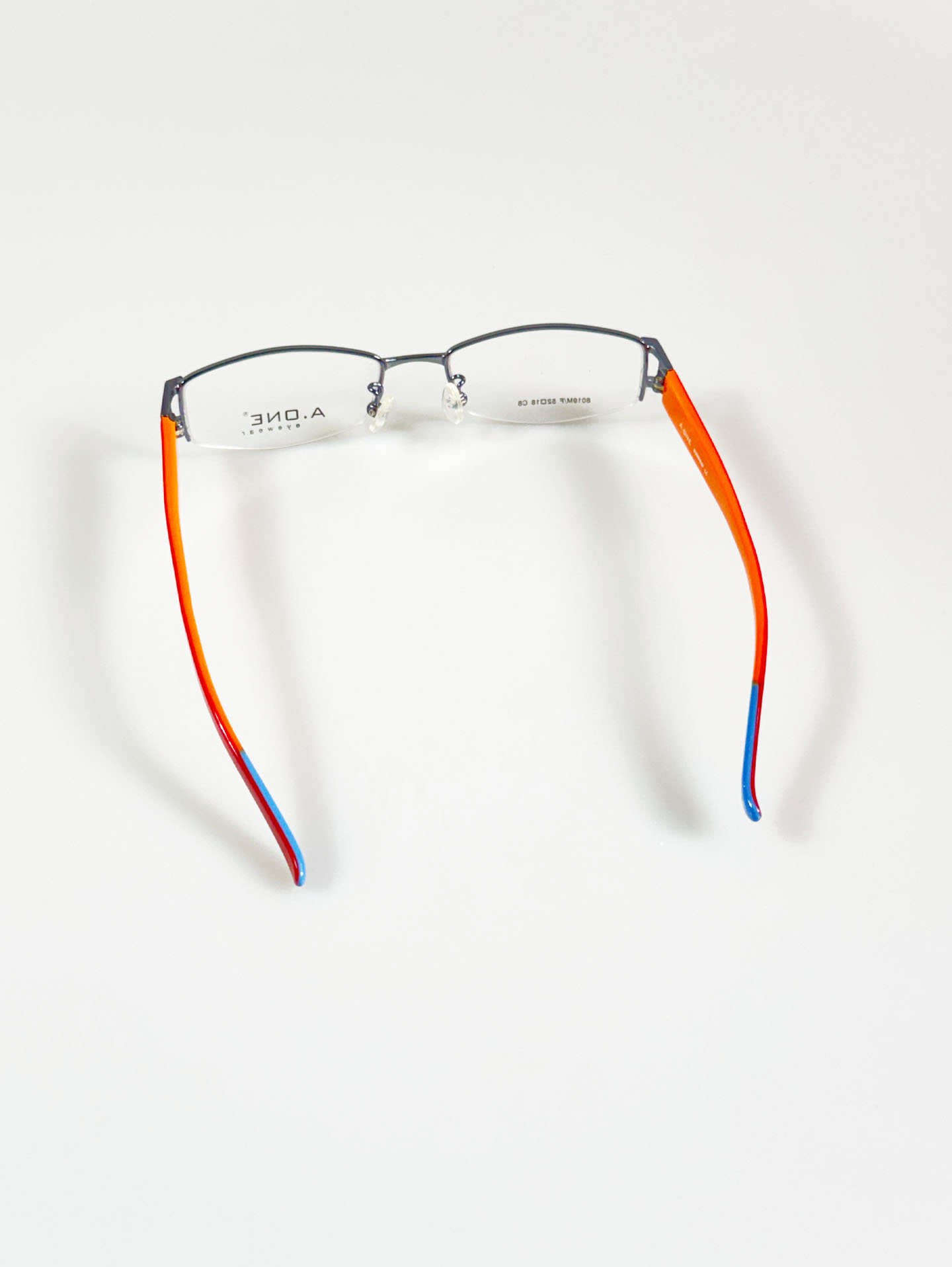 A.ONE Eyewear Half-Rim Square Metal Frame Glasses