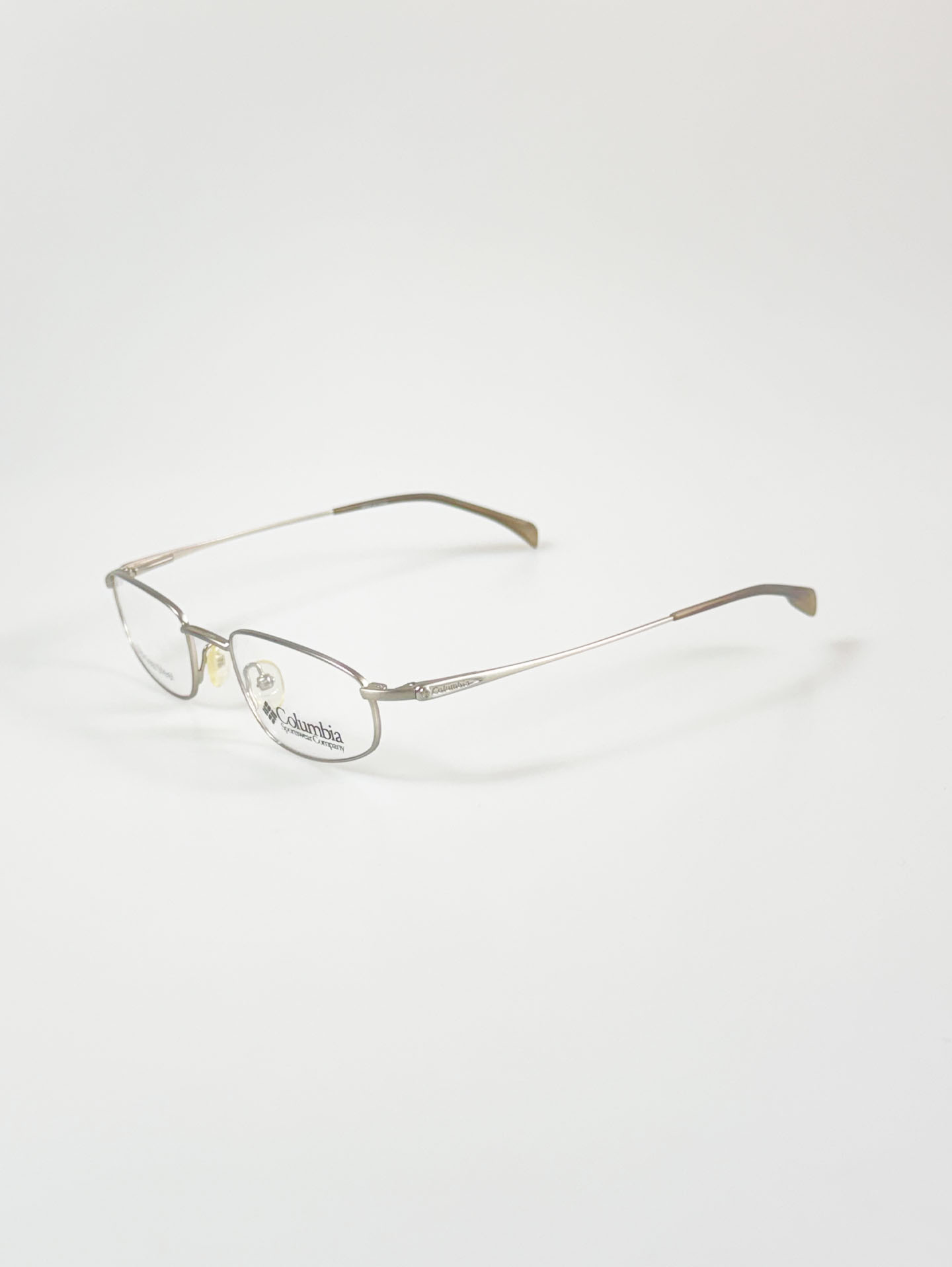 Columbia Silver Slim Square Metal Frame Glasses