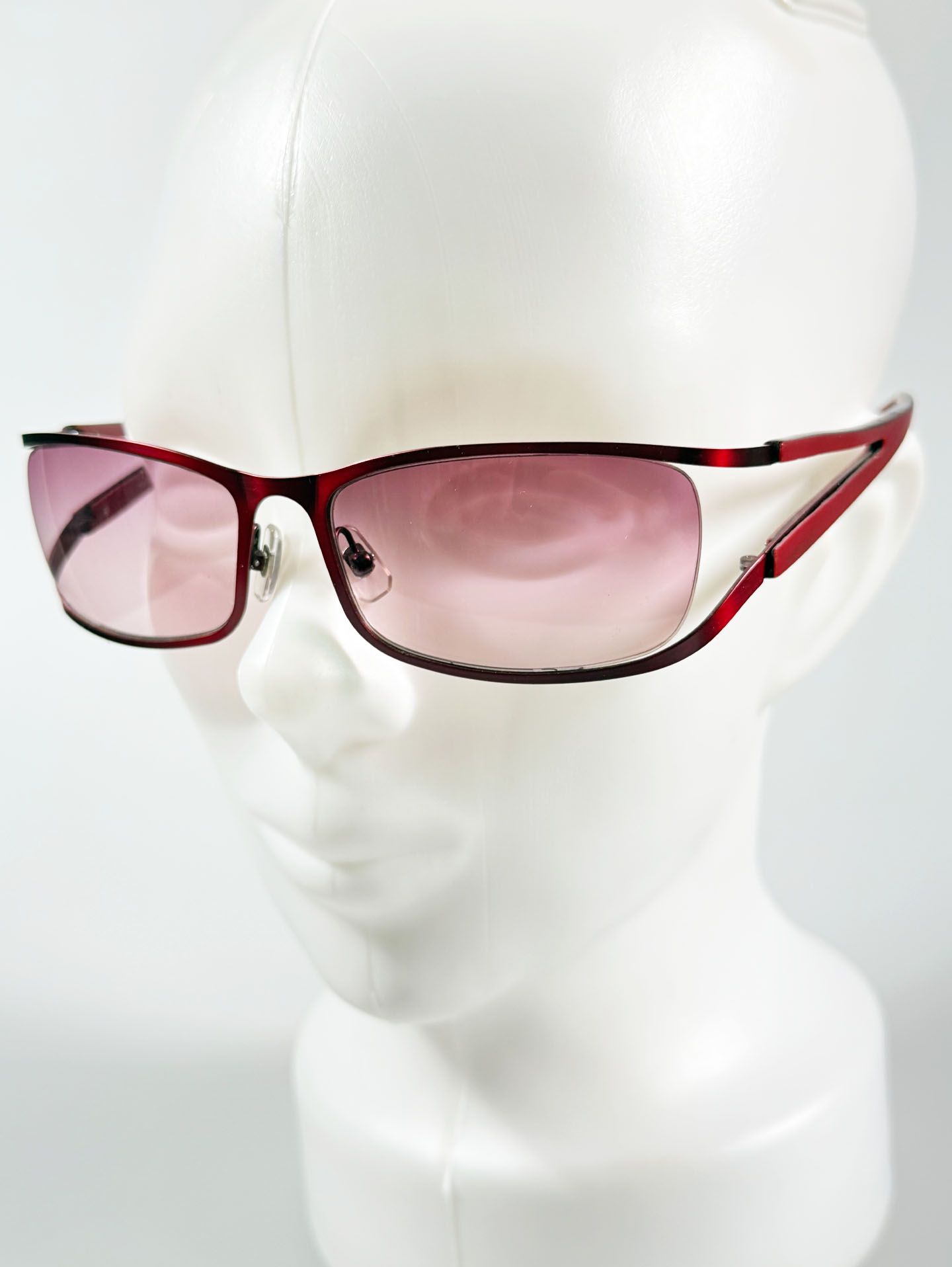 CAPULET Burgundy Red Square Metal Tint Sunglasses