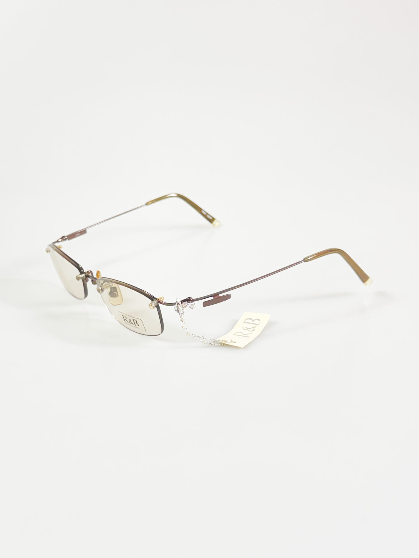 R&B Eyewear Rimless Square Metal Frame Glasses