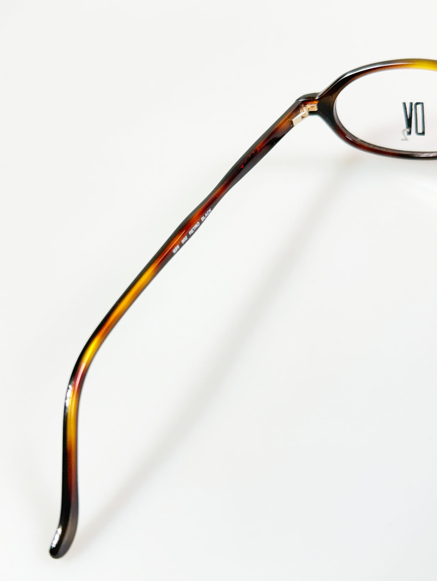 90's DEJAVU Slim Oval Black&Tortoise Horn-Rim Frame Glasses