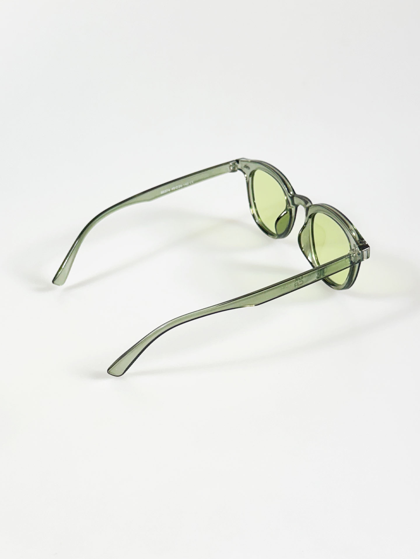 Smoke Olive Clear Bold Round Frame Tint Sunglasses