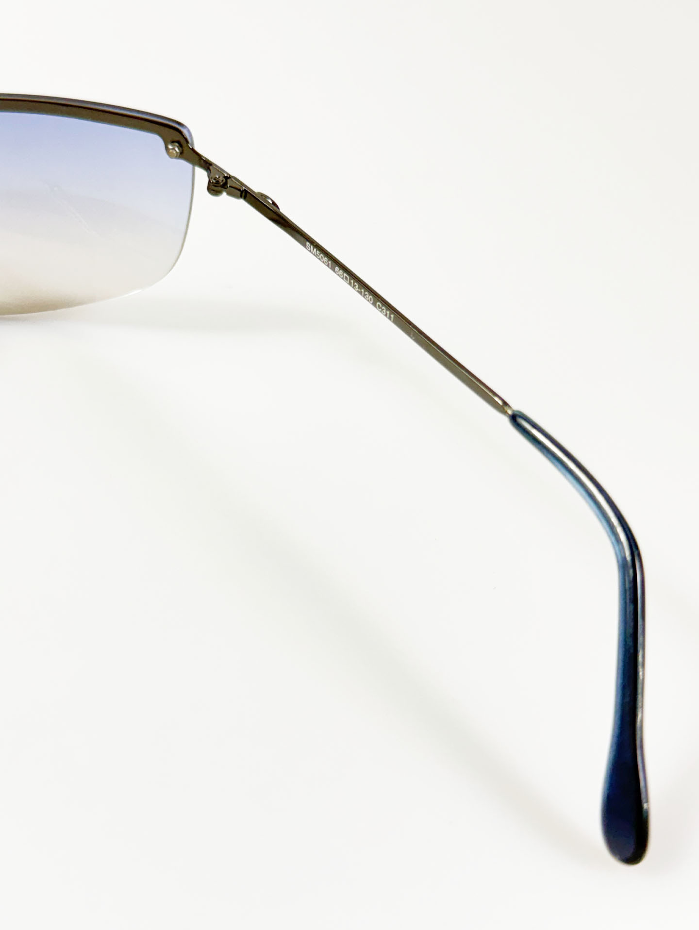 90's Cartelo Rimless Double Bridge Square Metal Tint Sunglasses