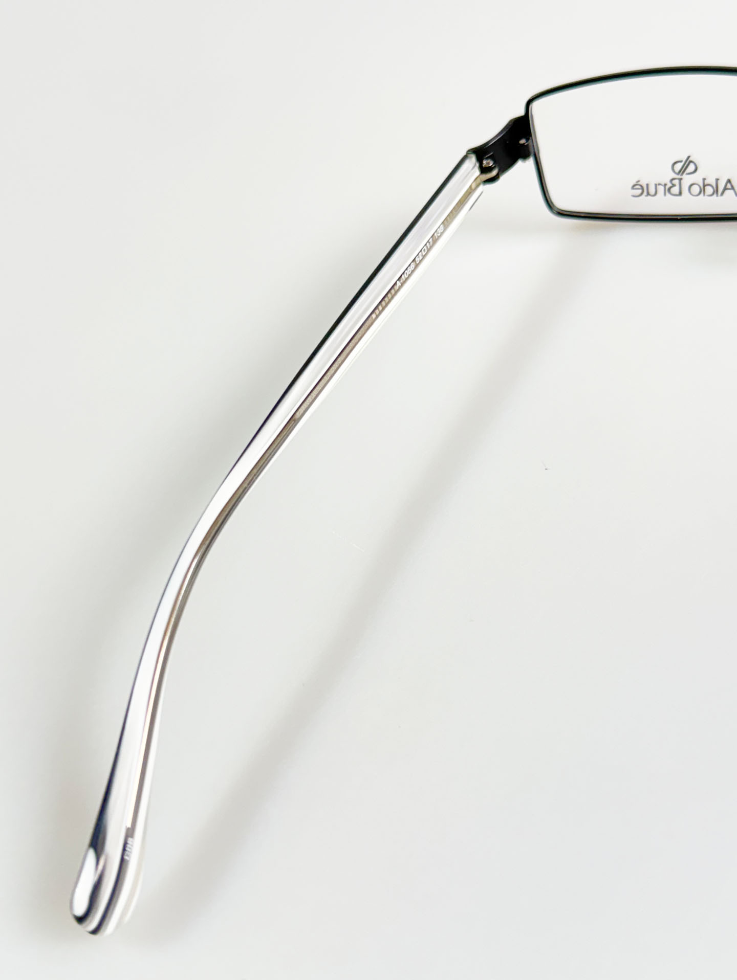 Aldo Brue Black Slim Square Metal Glasses