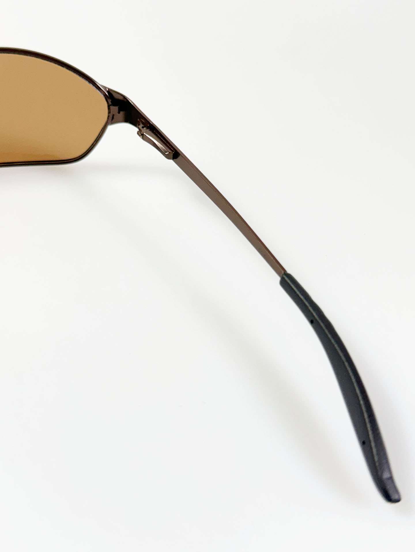 Bronze Wraparound Square Metal Tint Sunglasses