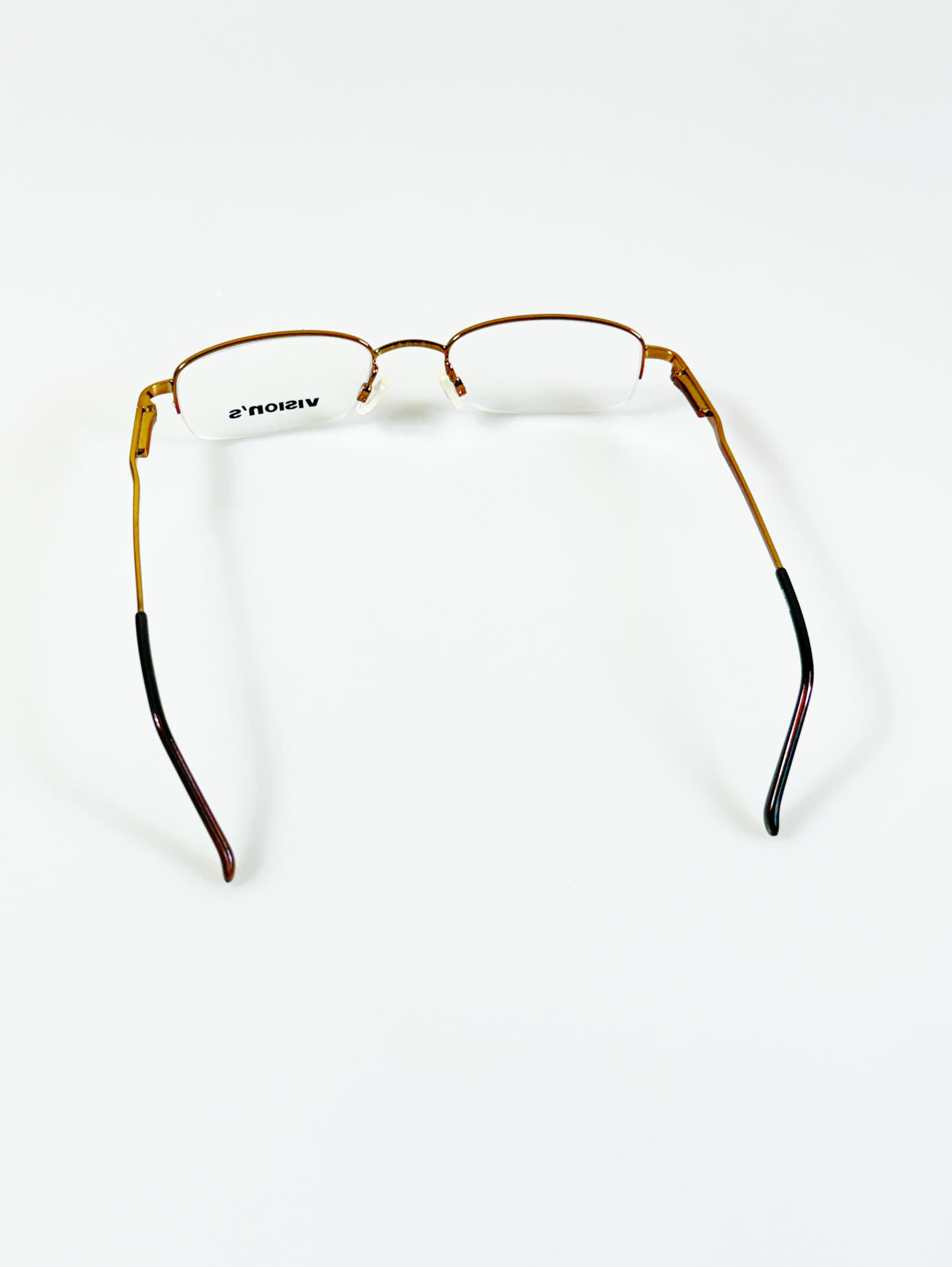 Vision’s Bronze Brown Half Rim Square Metal Glasses