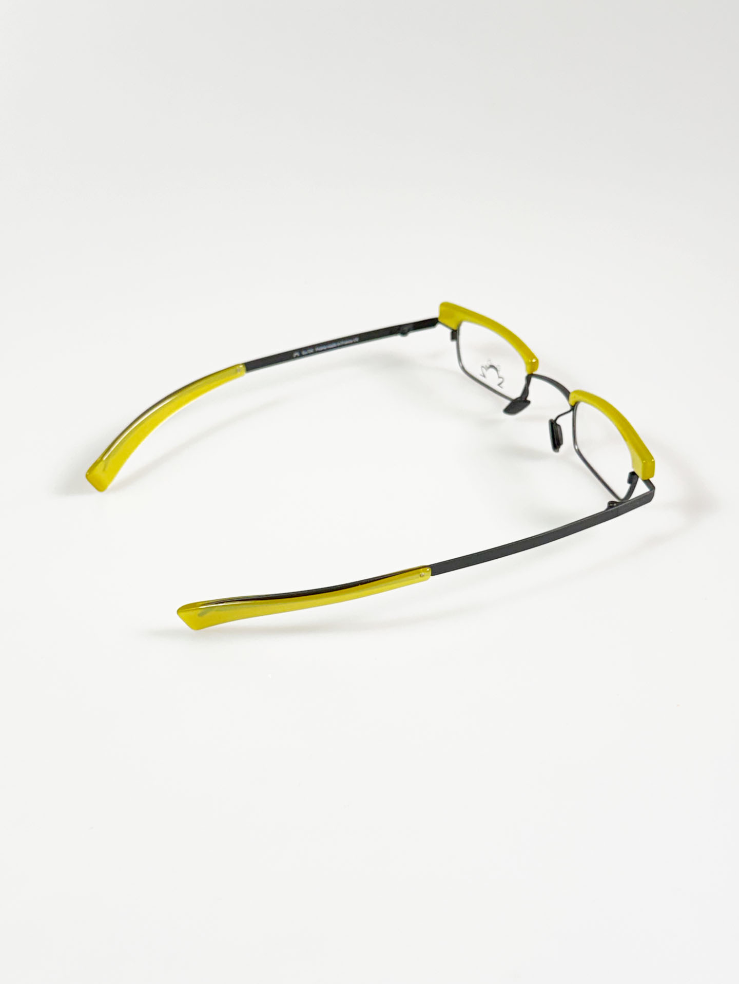 Eye’DC Black & Lime Frog-Inspired Square Combination Frame Glasses (made in France)