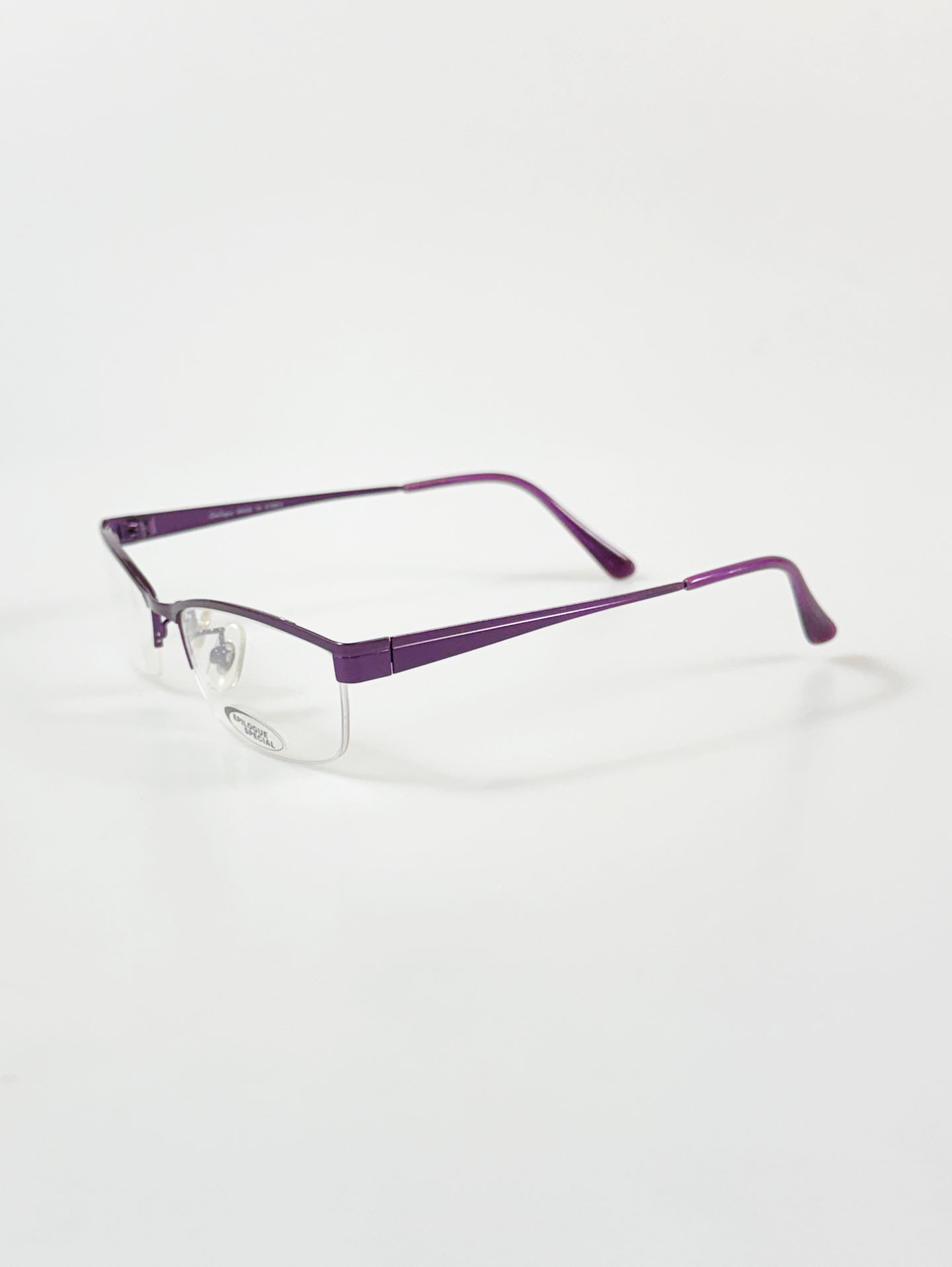 EPILOGUE Purple Semi-Rimless Square Metal Frame Glasses
