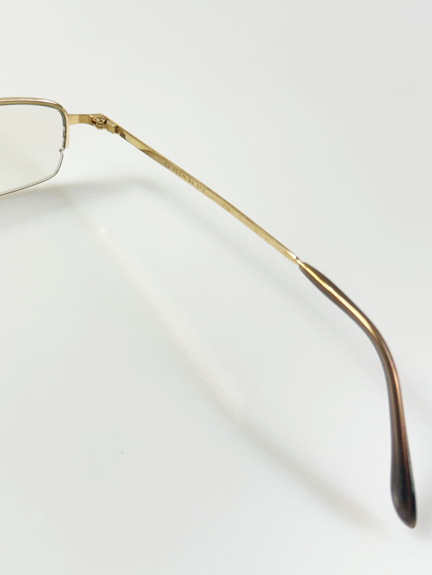 IGEN Gold Half-Rim Square Metal Frame Glasses
