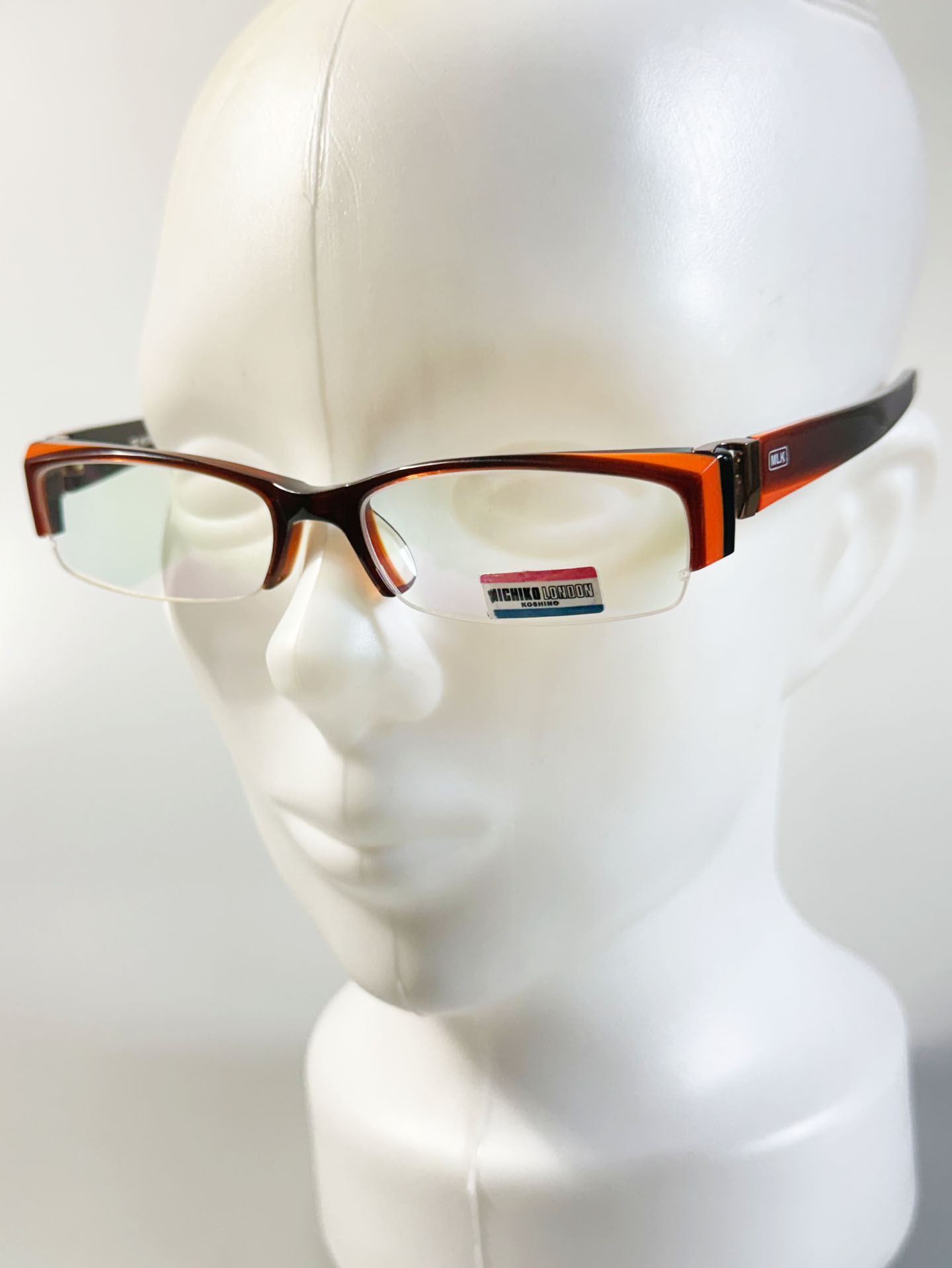 90's Michiko London Half-Rim Square Acetate Glasses