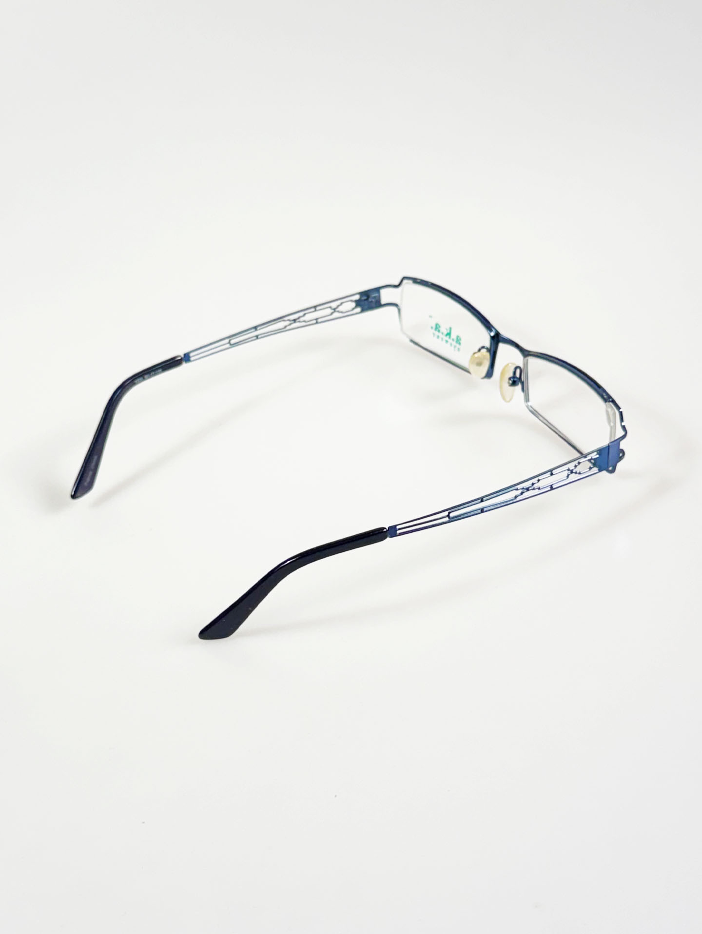 A.K.A. EYEWEAR Blue Slim Square Metal Glasses