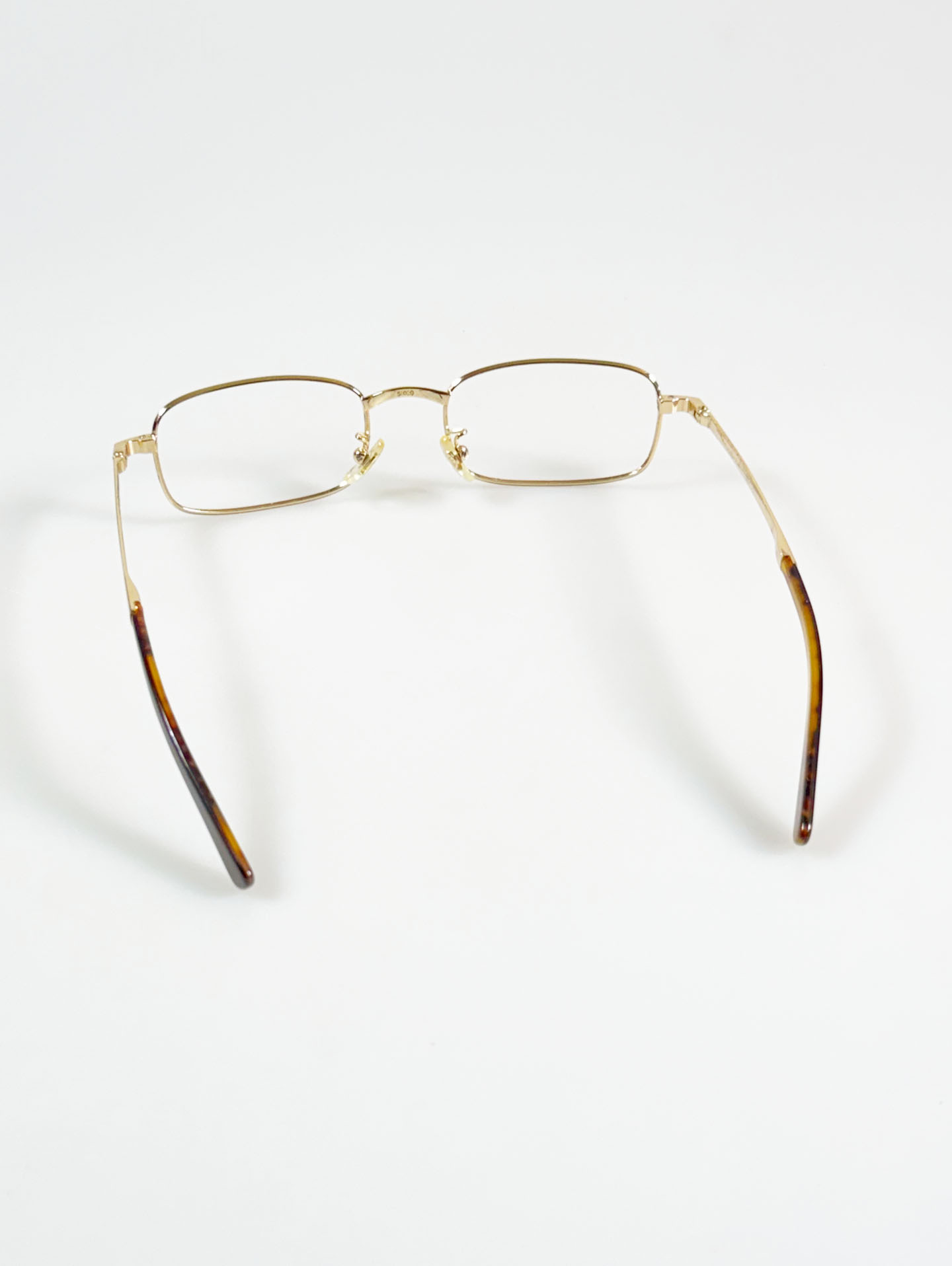 Calvin Klein Gold Slim Square Metal Frame Glasses