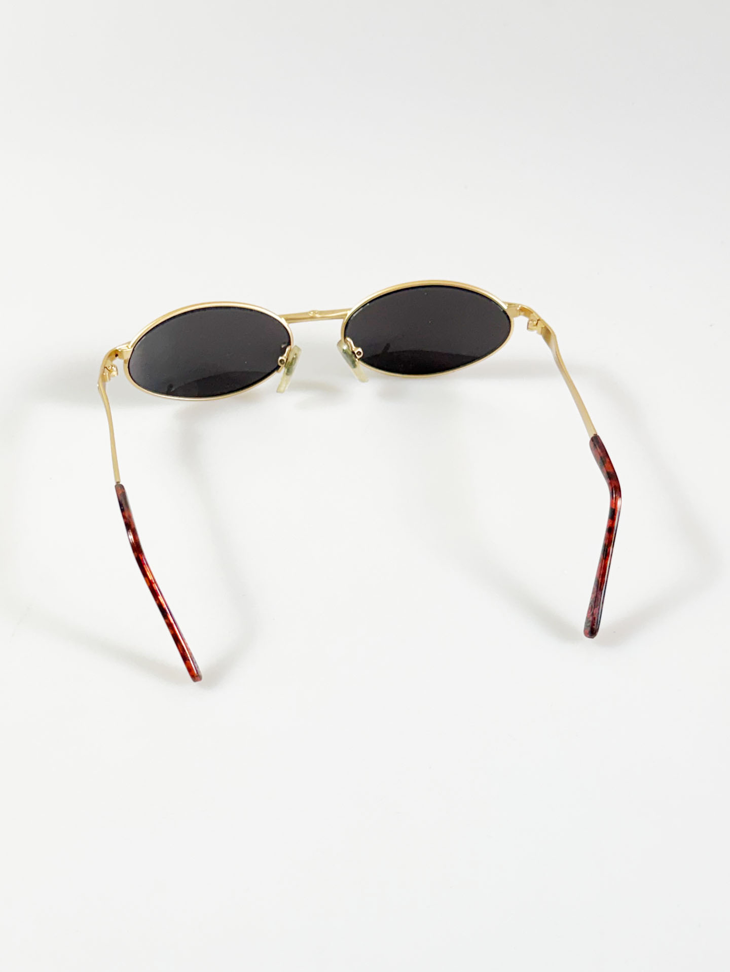 Gold Slim Oval Metal Sunglasses