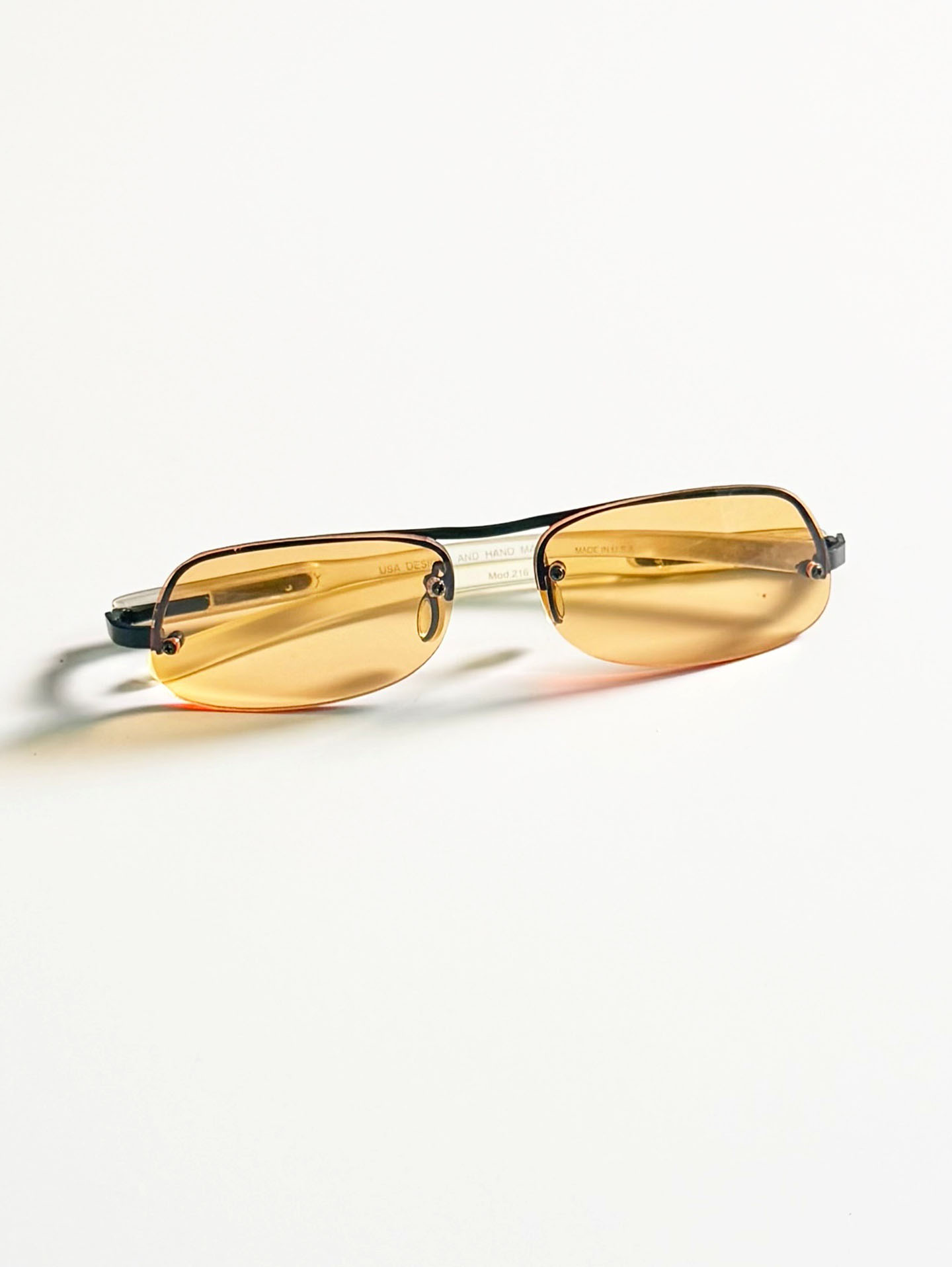 90's Under Rimless Square Metal Tint Sunglasses