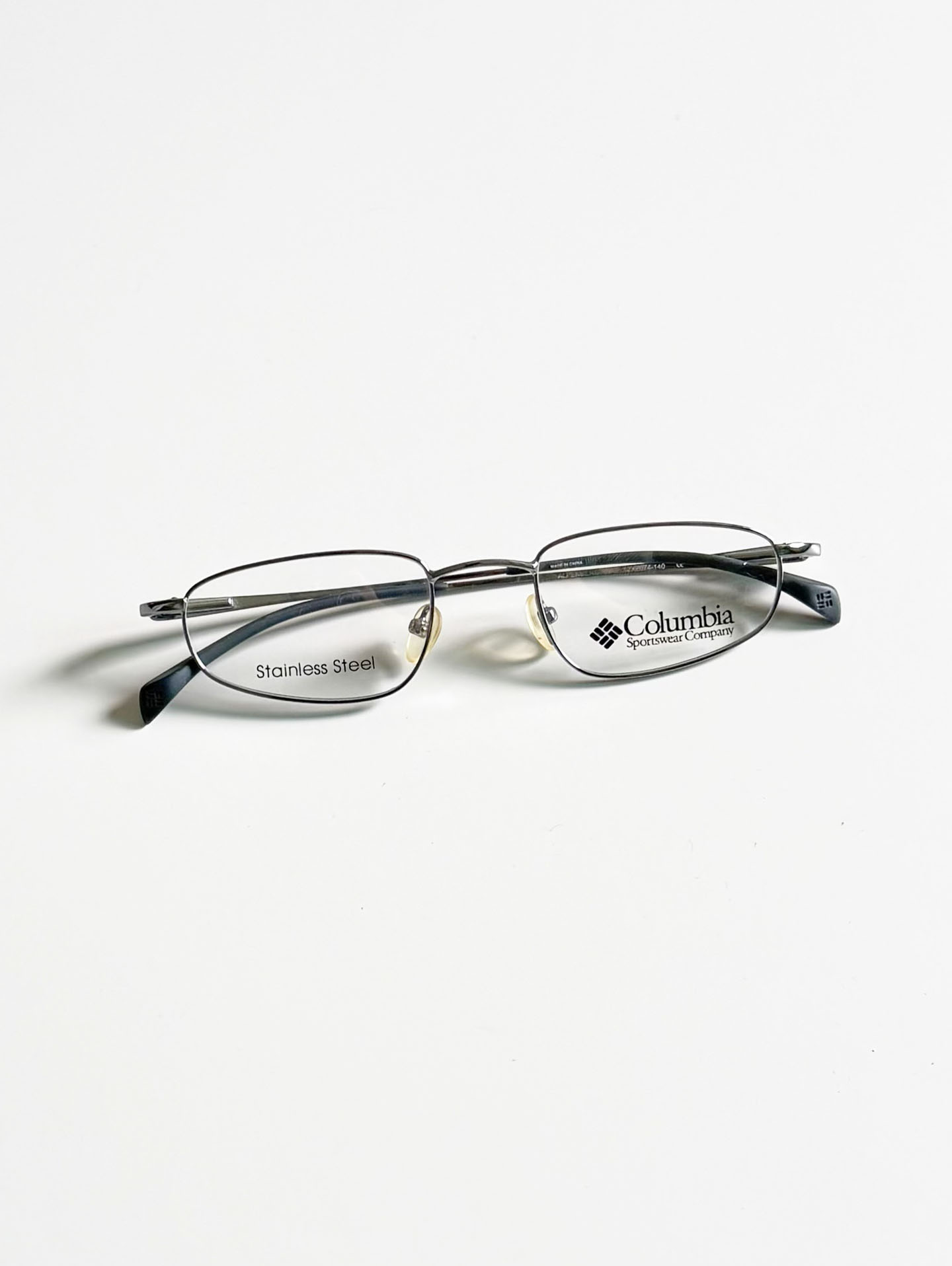 Columbia Silver Slim Square Metal Frame Glasses