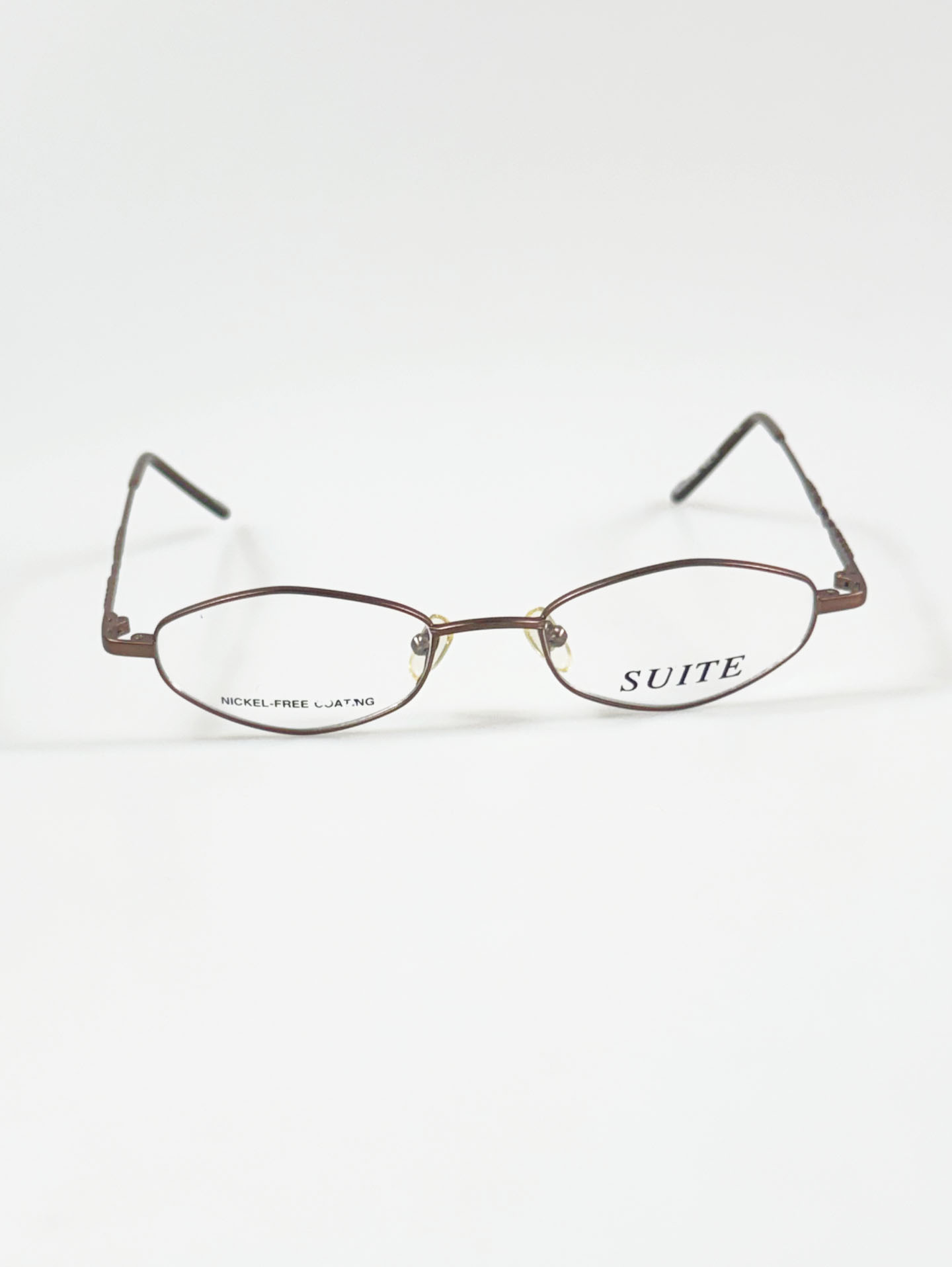 SUITE Matte Brown Slim Oval Metal Frame Glasses