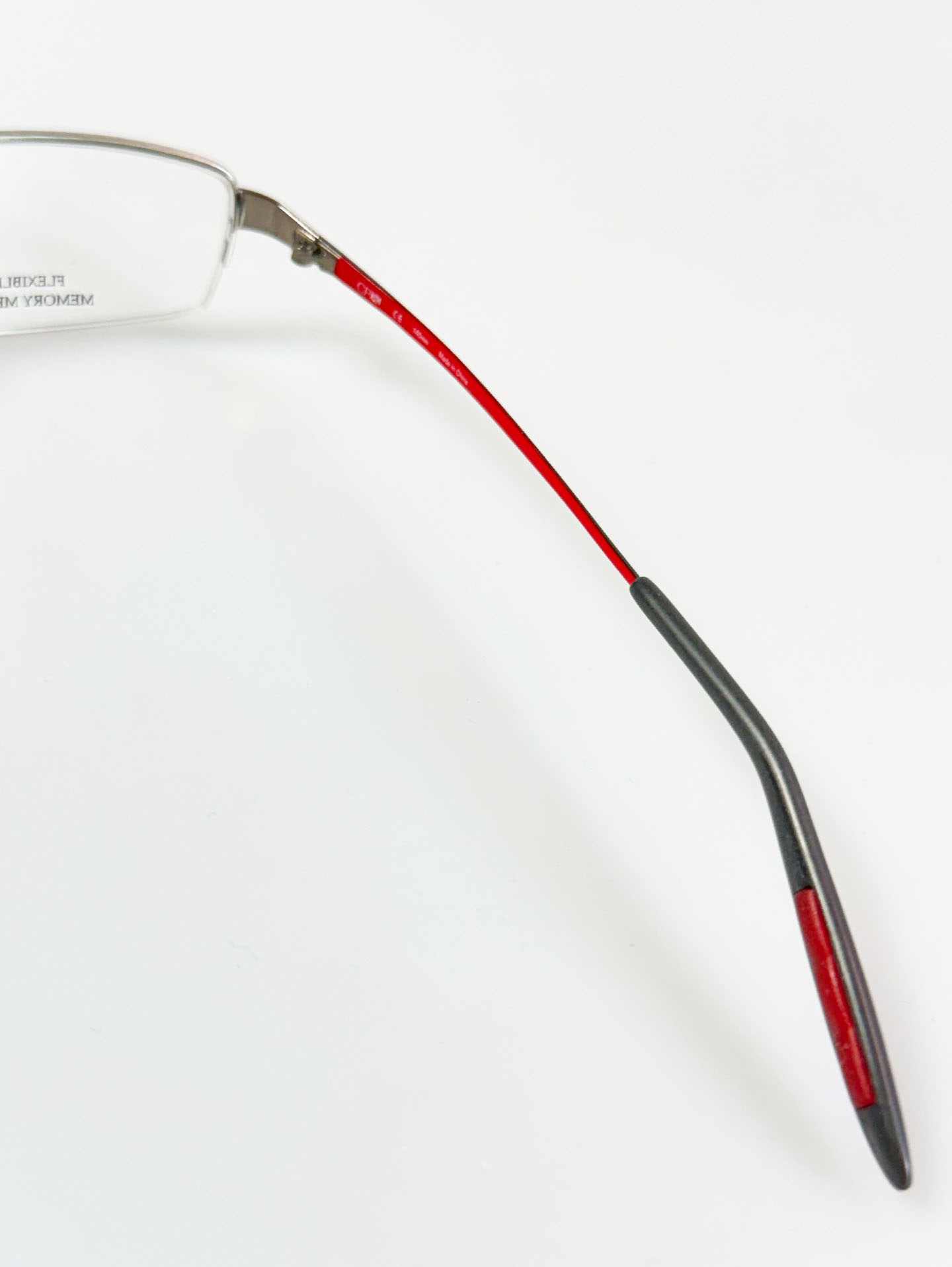 Concept Flex Silver Half-Rim Metal Square Frame Glasses