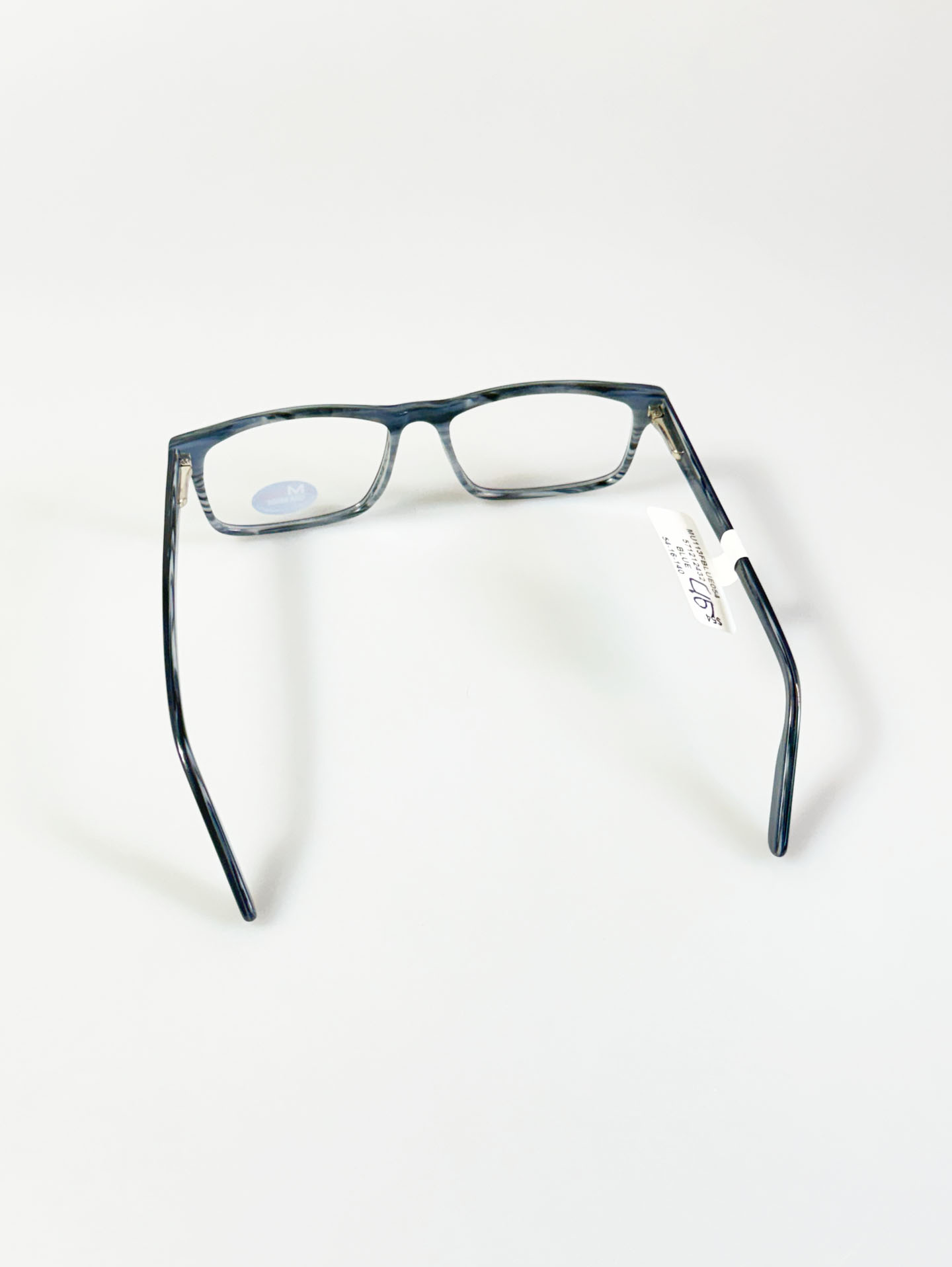 M AMERICA Smoke Blue Marble Bold Square Glasses