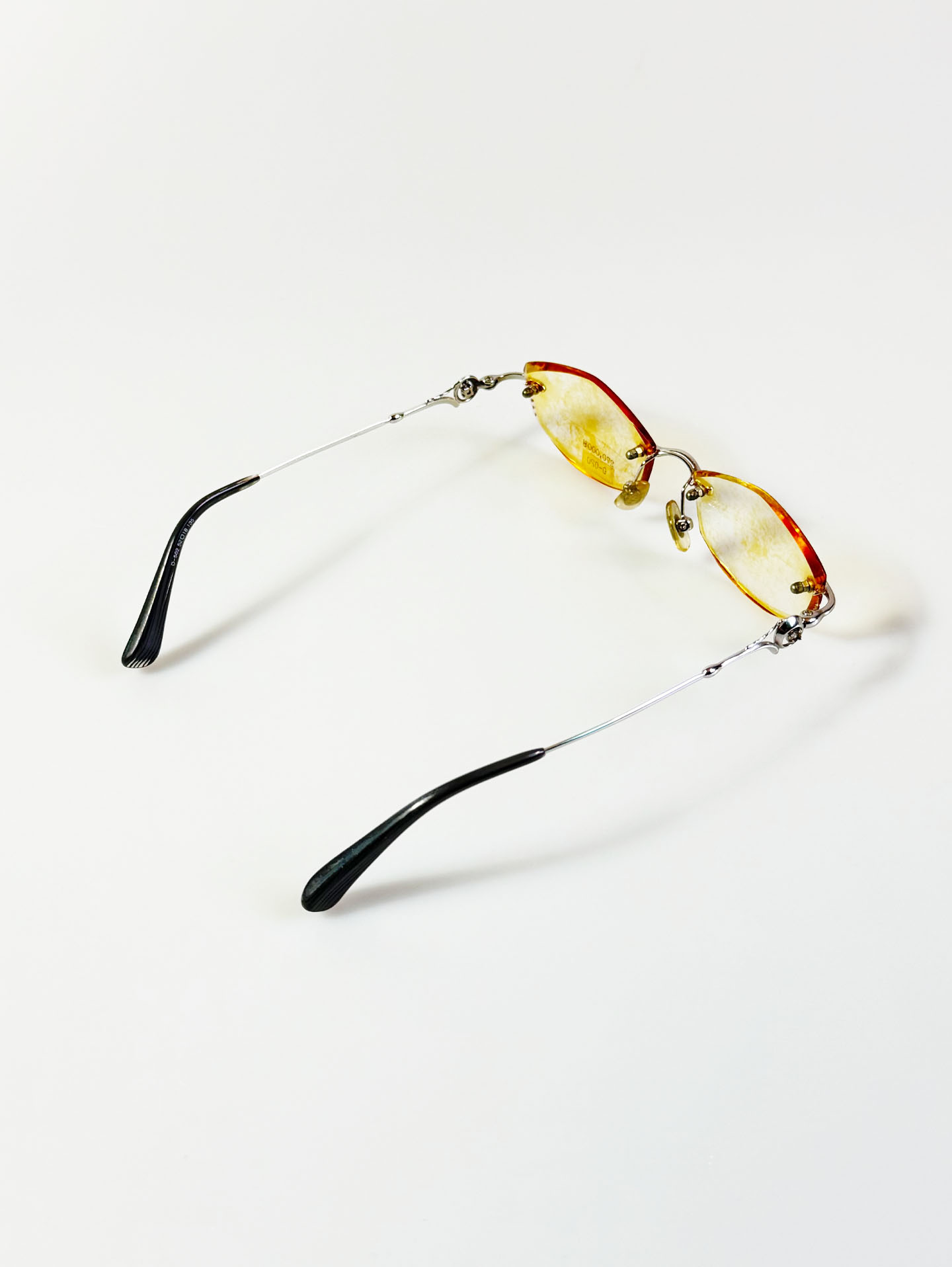 90’s DOMODACHI Silver Titanium Rimless Oval Frame Glasses