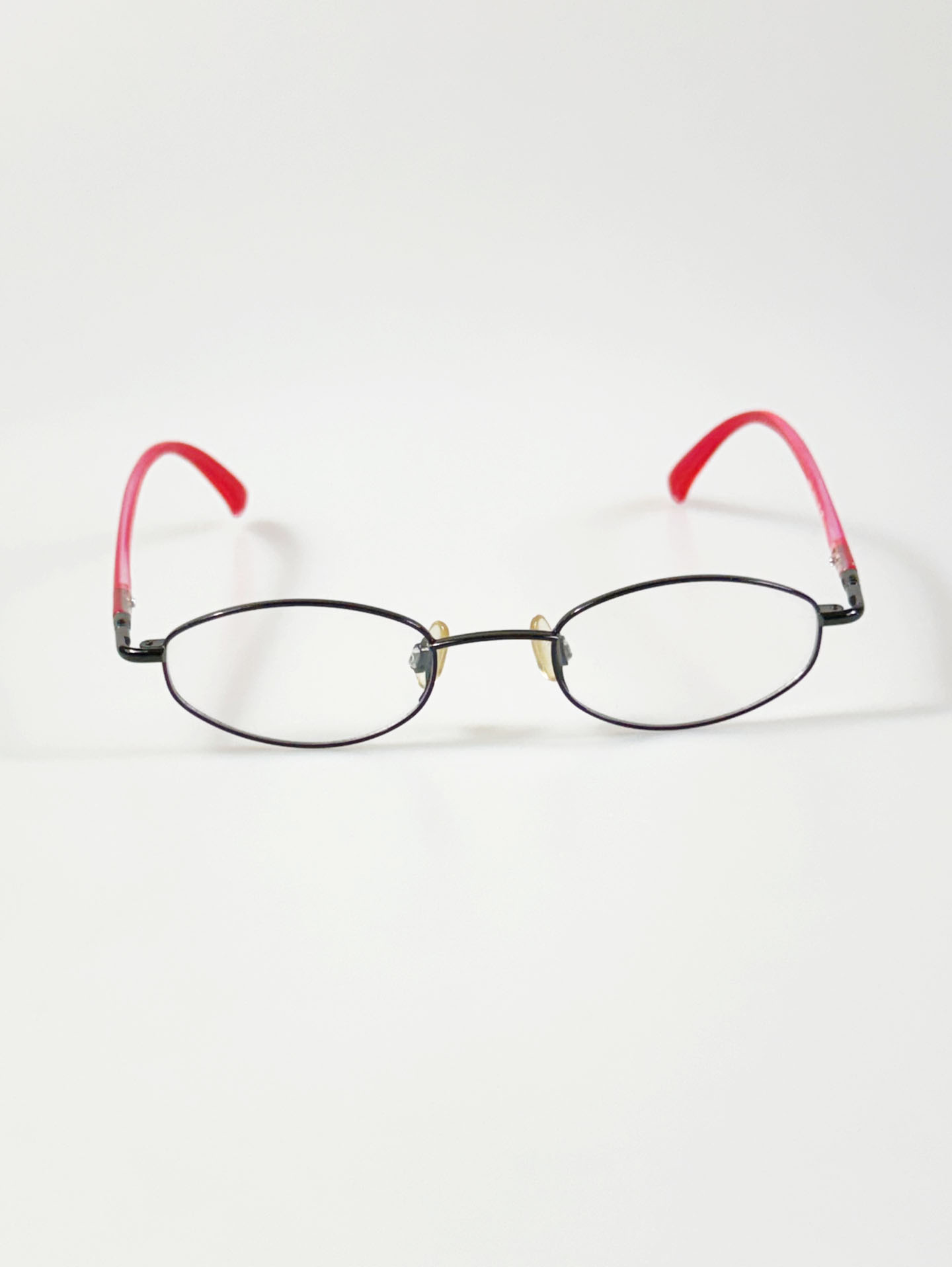 LUXURY EYEWEAR Black Slim Oval Metal Glasses