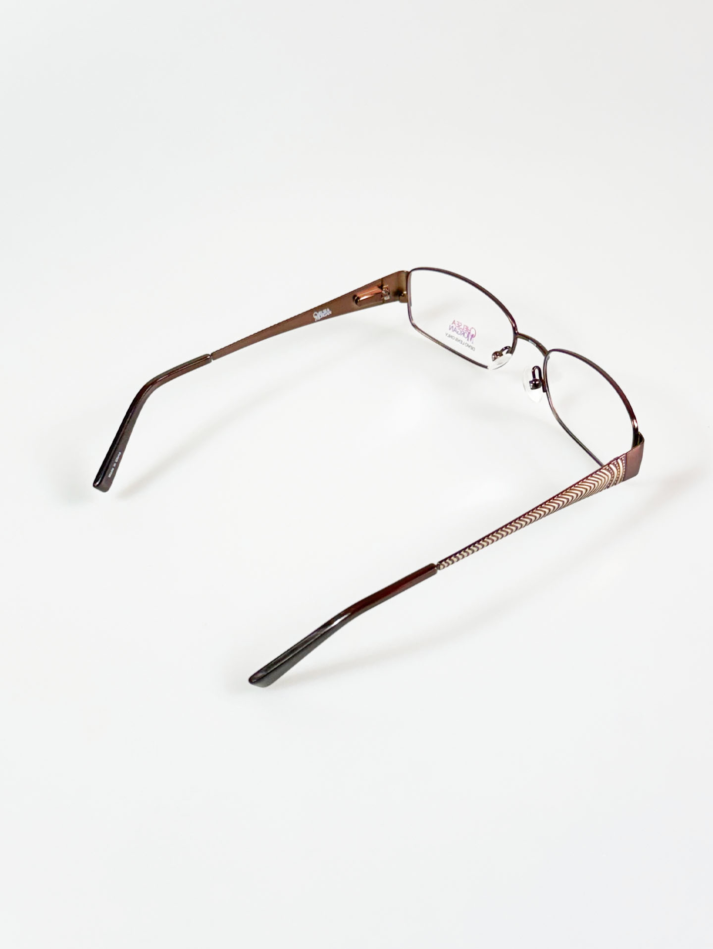 Chelsea Morgan Brown Slim Square Metal Frame Glasses