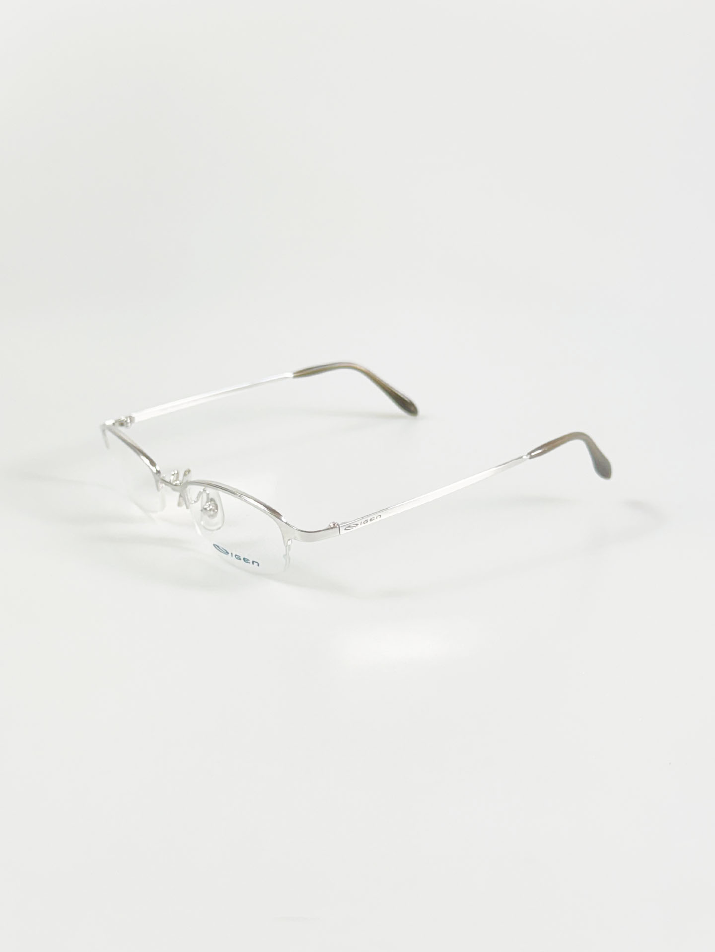 IGEN Silver Square Half-Rim Metal Frame Glasses